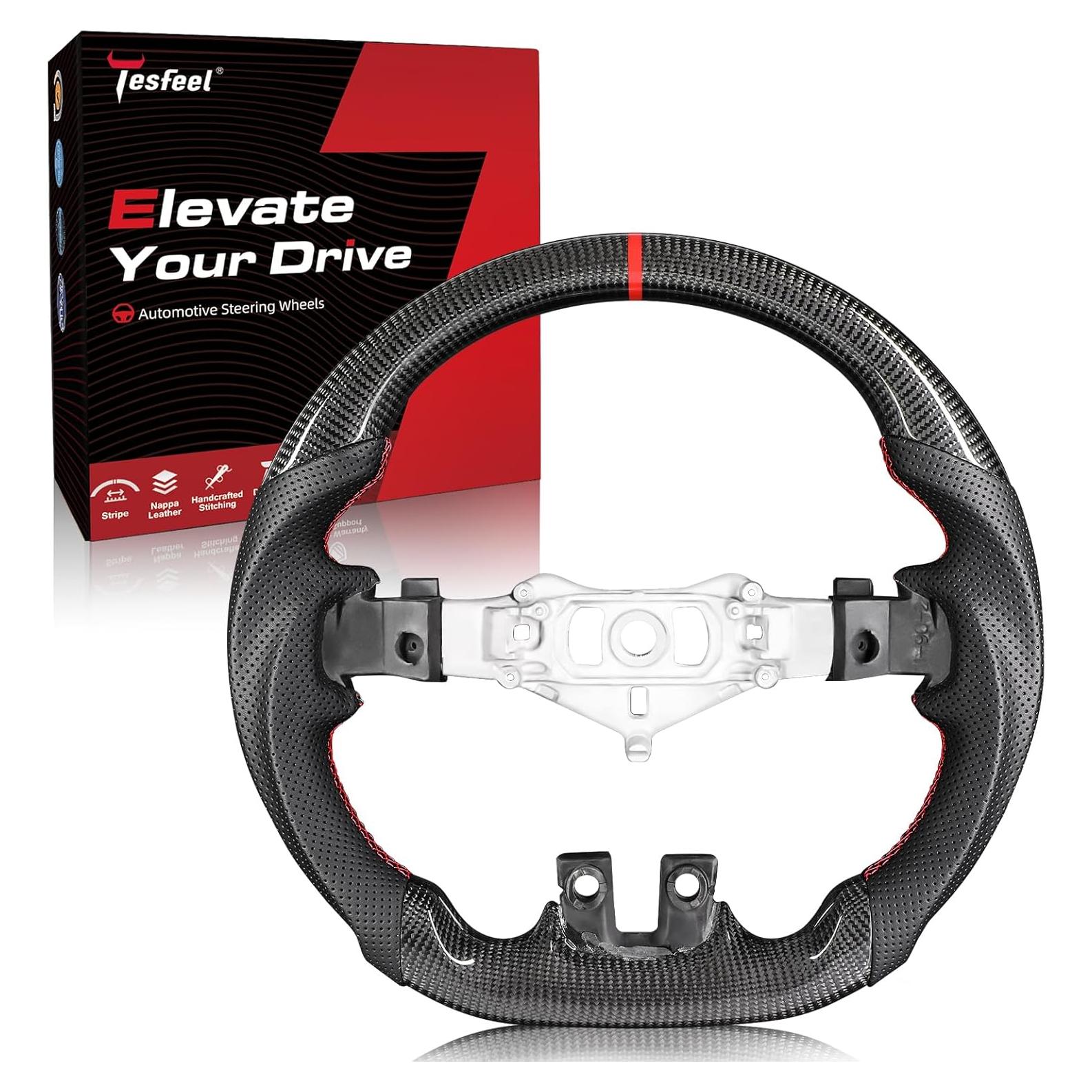 Volante de Fibra de Carbono 3K TESFEEL para Dodge 2011-2014