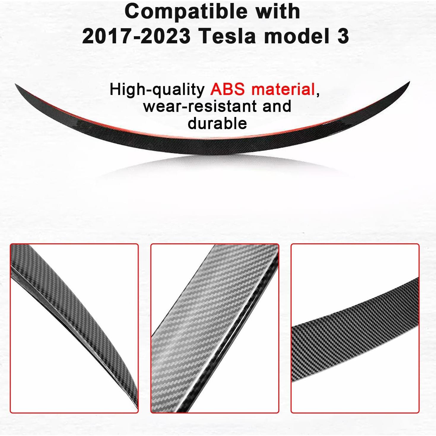 Alerón Trasero para Tesla Model 3 2017-2023 Fibra de Carbono