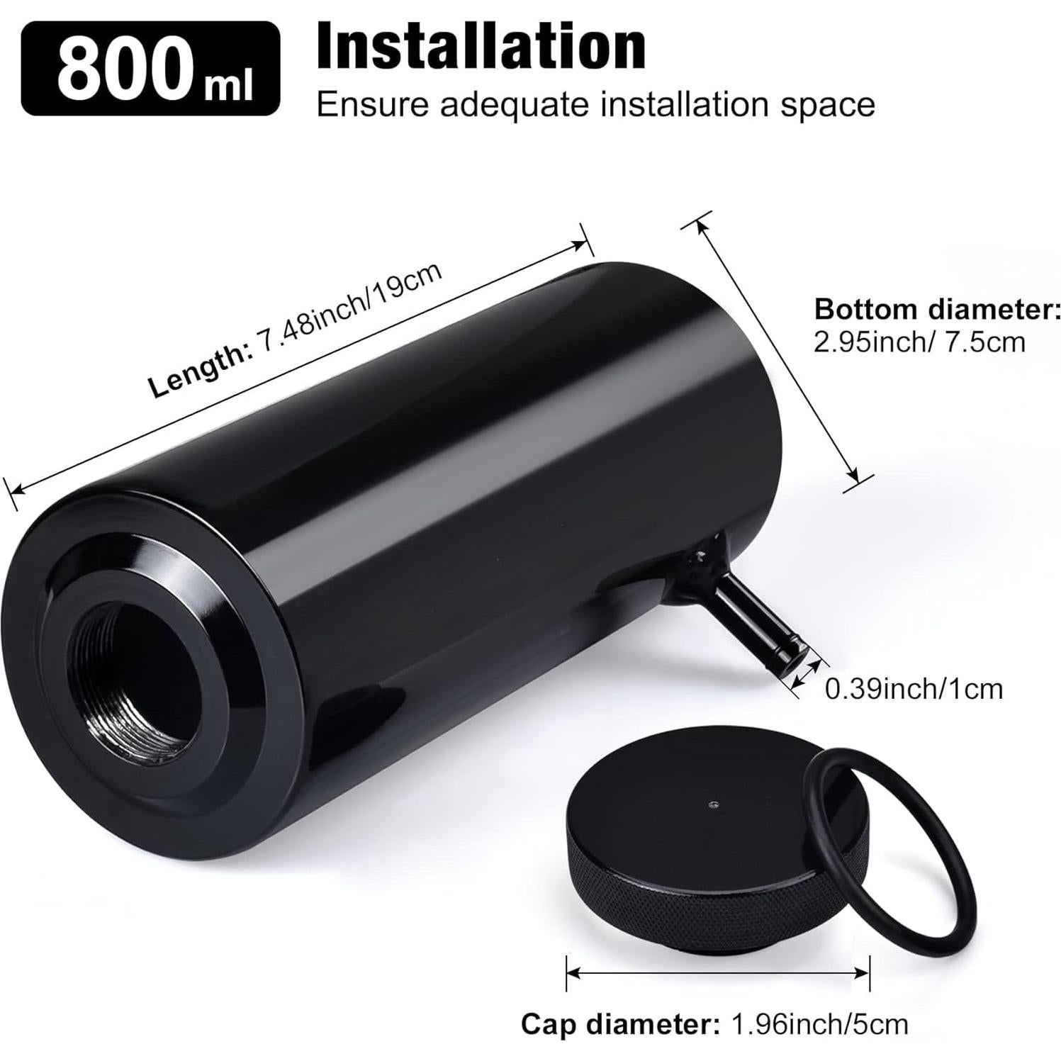 Tanque de Desbordamiento de Refrigerante EVIL ENERGY 800ml Aluminio Negro