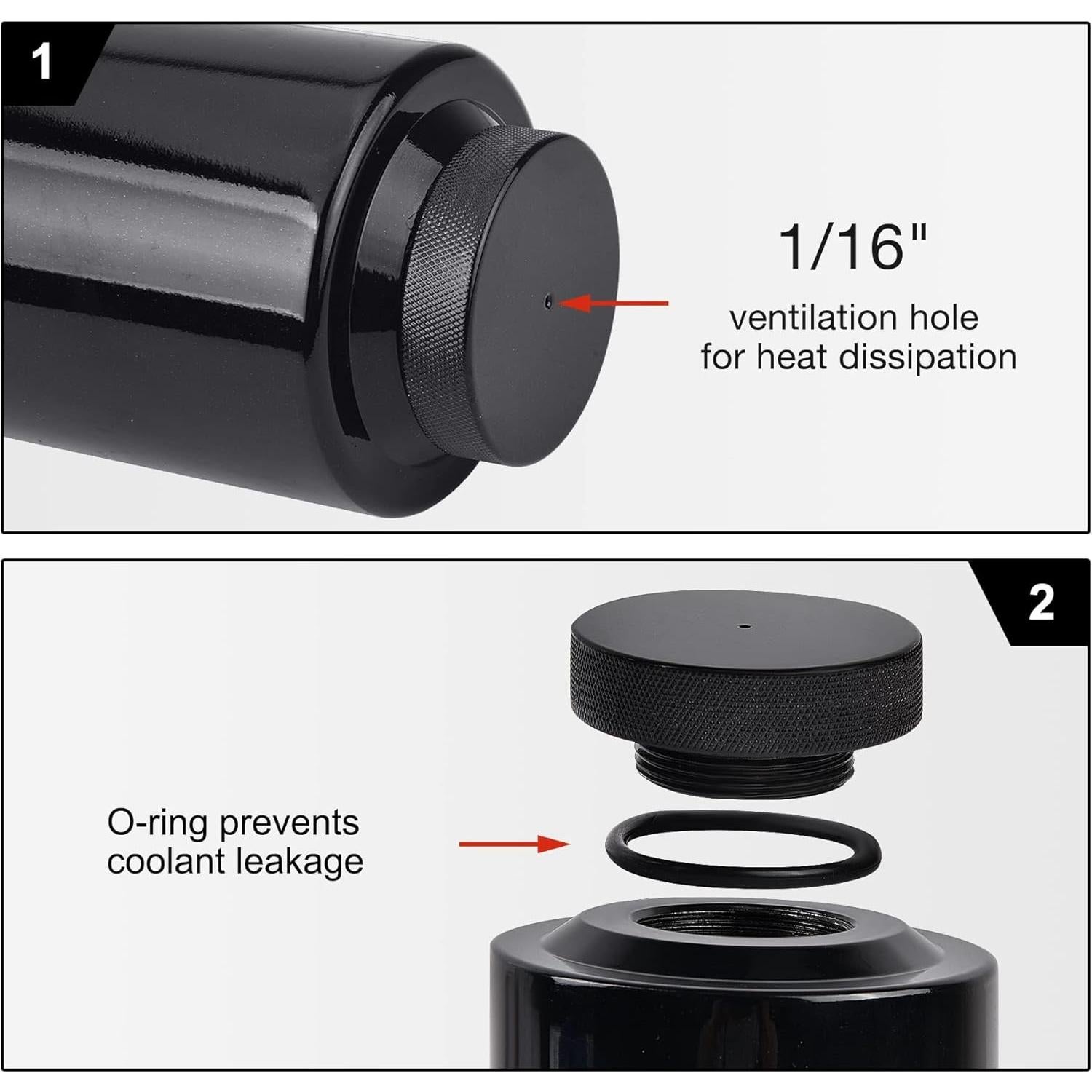 Tanque de Desbordamiento de Refrigerante EVIL ENERGY 800ml Aluminio Negro
