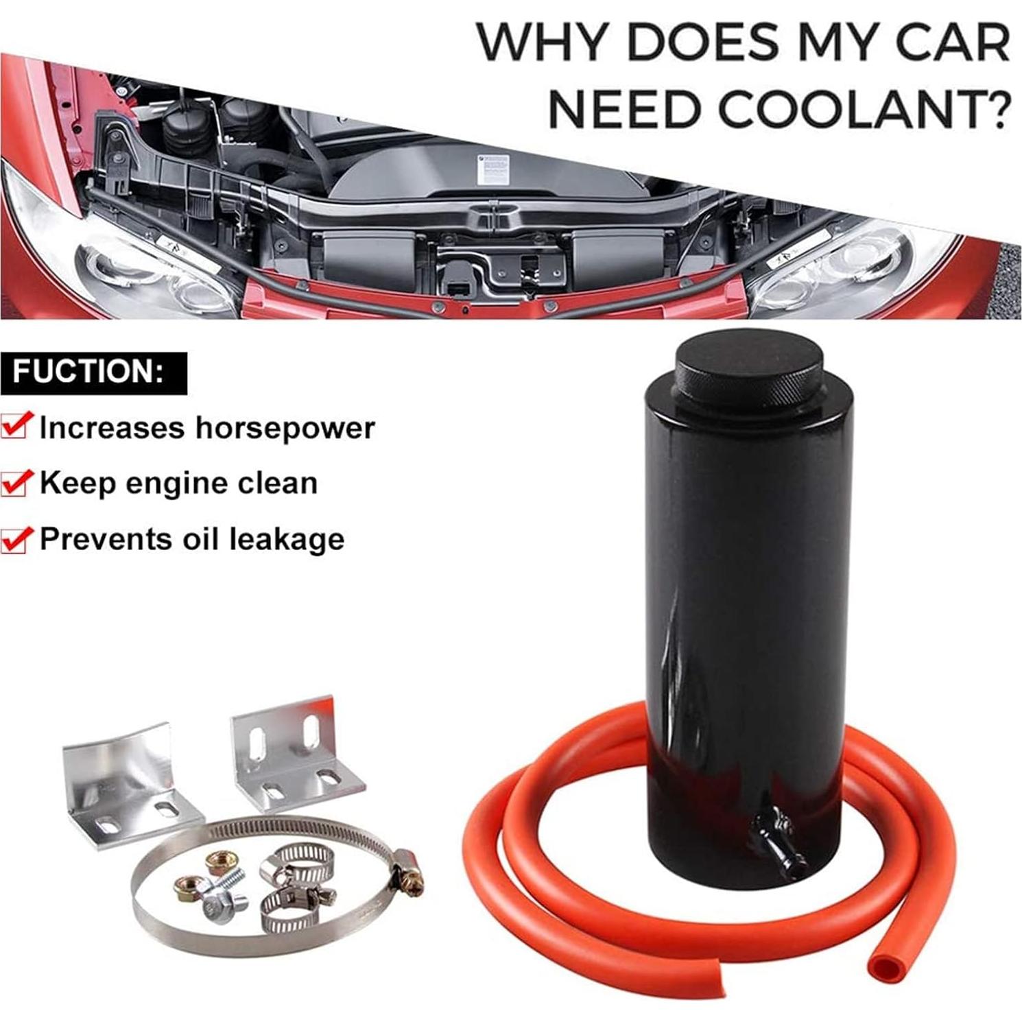 Tanque de Refrigerante Universal RYANSTAR 800ml Aluminio Negro