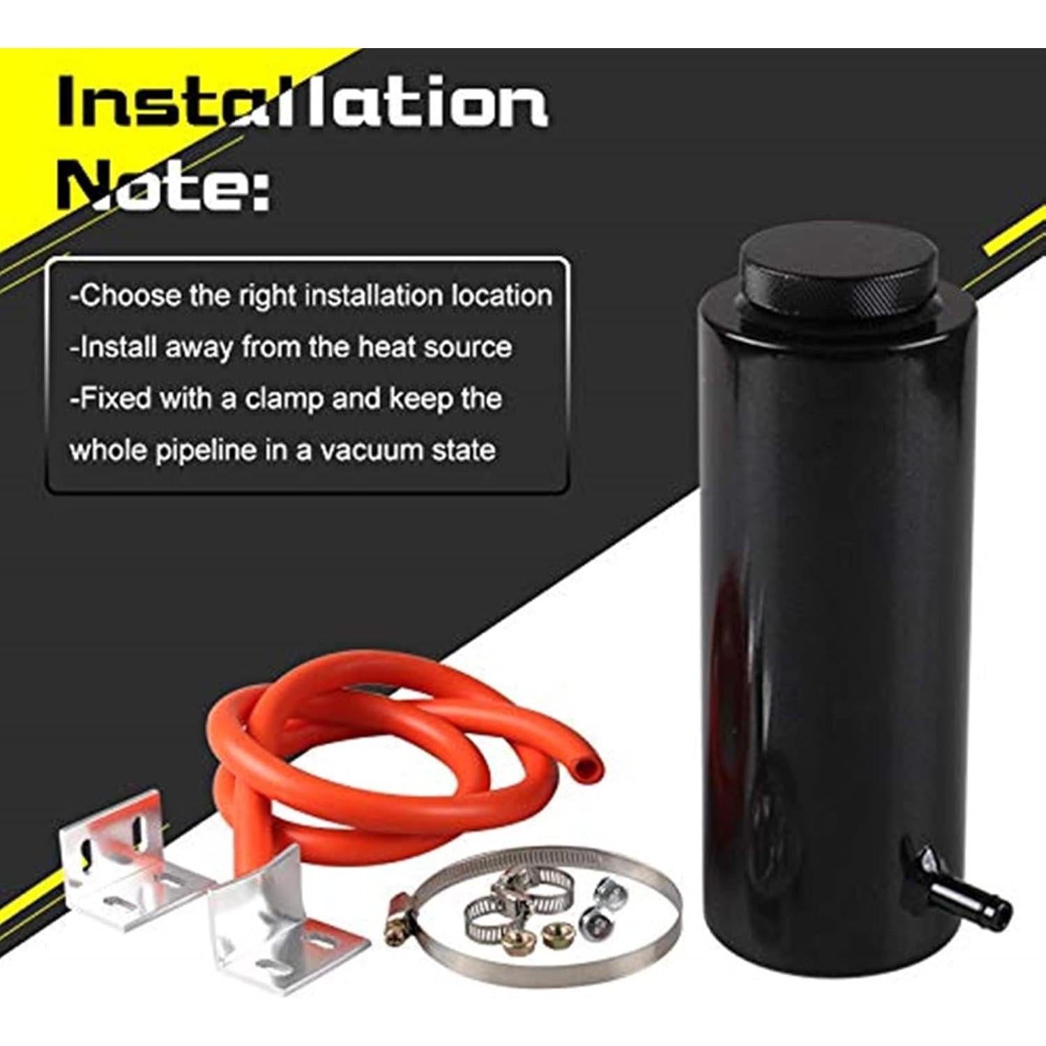 Tanque de Refrigerante Universal RYANSTAR 800ml Aluminio Negro