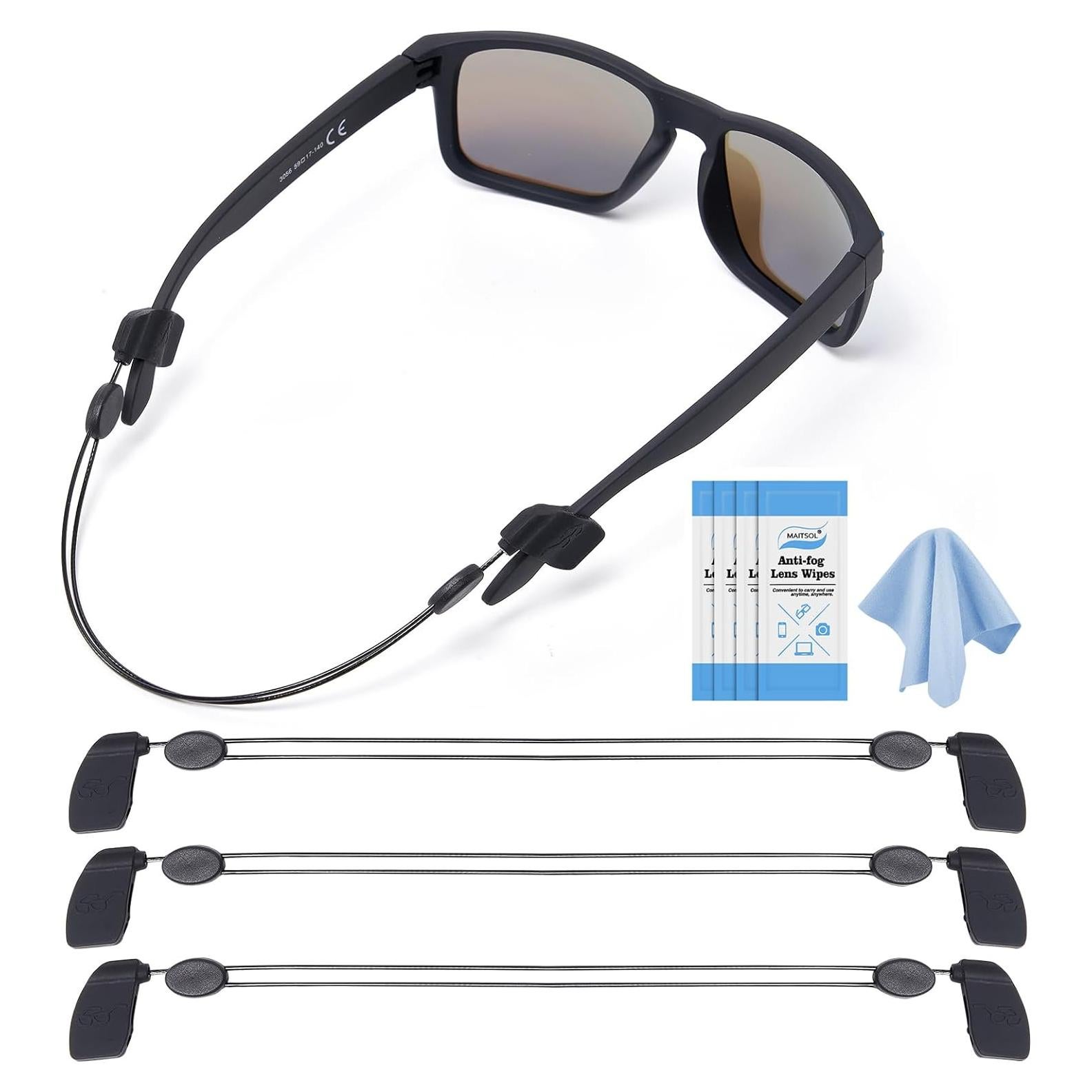 Correa Ajustable para Gafas Maitsol 3 Pcs Negra 38 cm