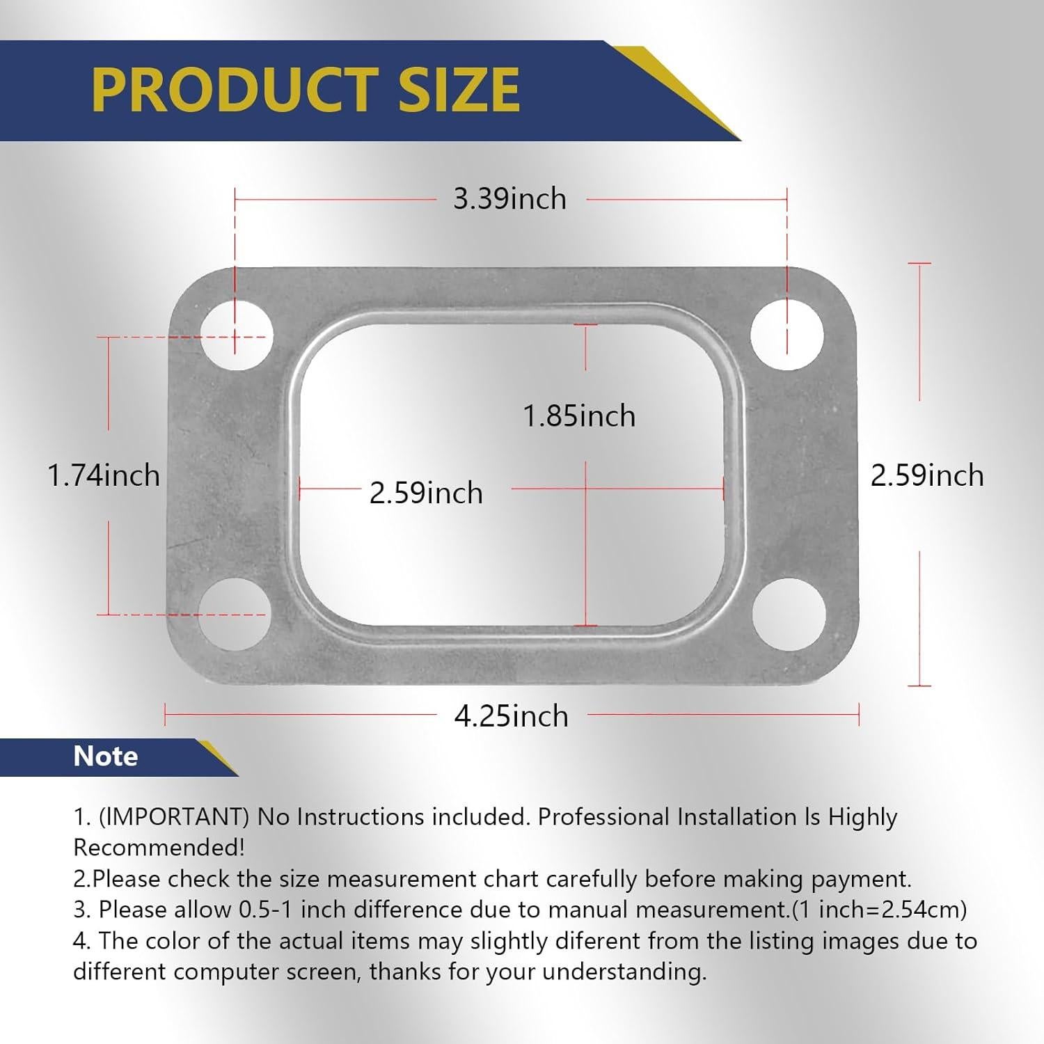 Junta de Manguera de Turbo 2 PCS icykale T3 10.8x6.6 cm