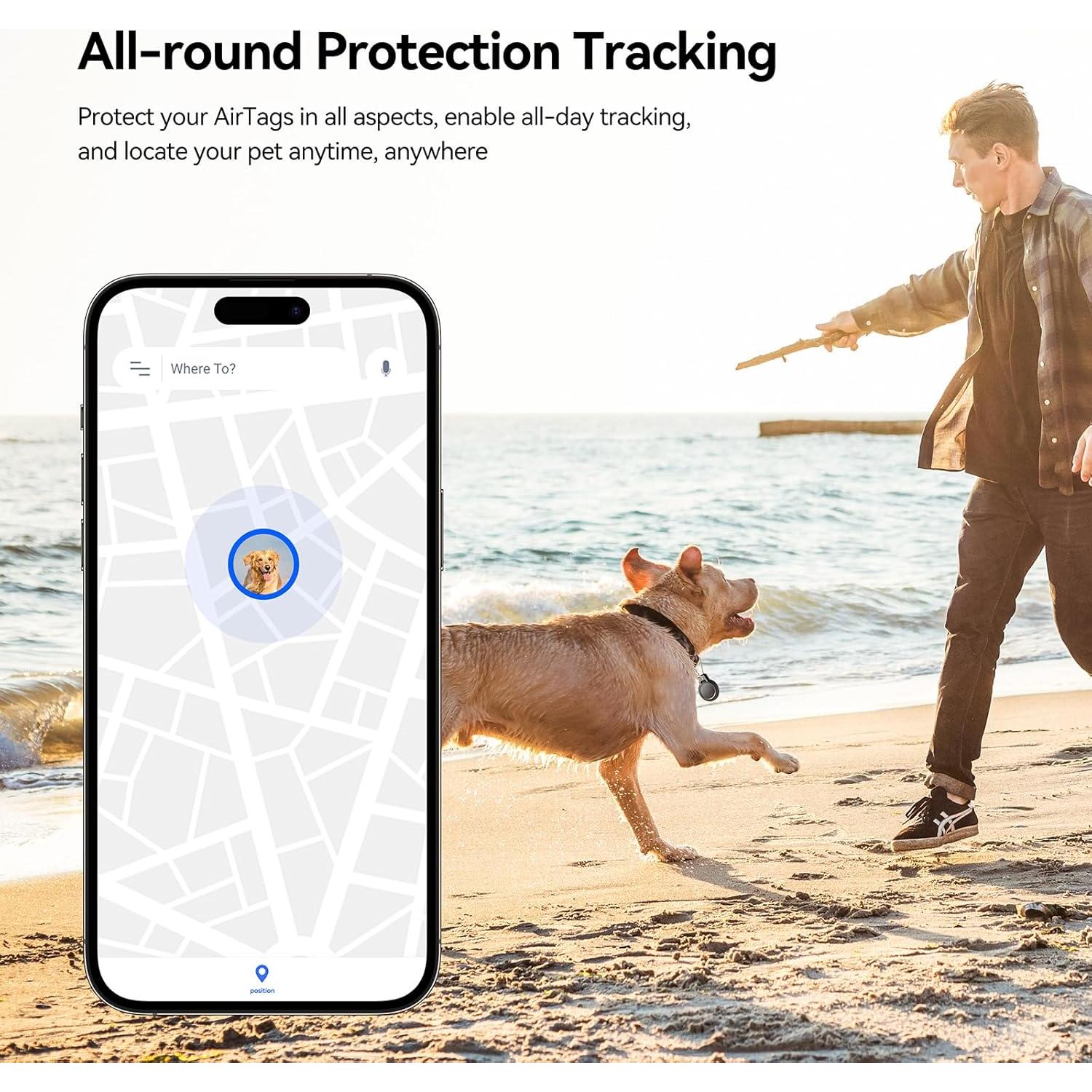 Soporte AirTag Gitfos impermeable - Paquete de 4 fundas