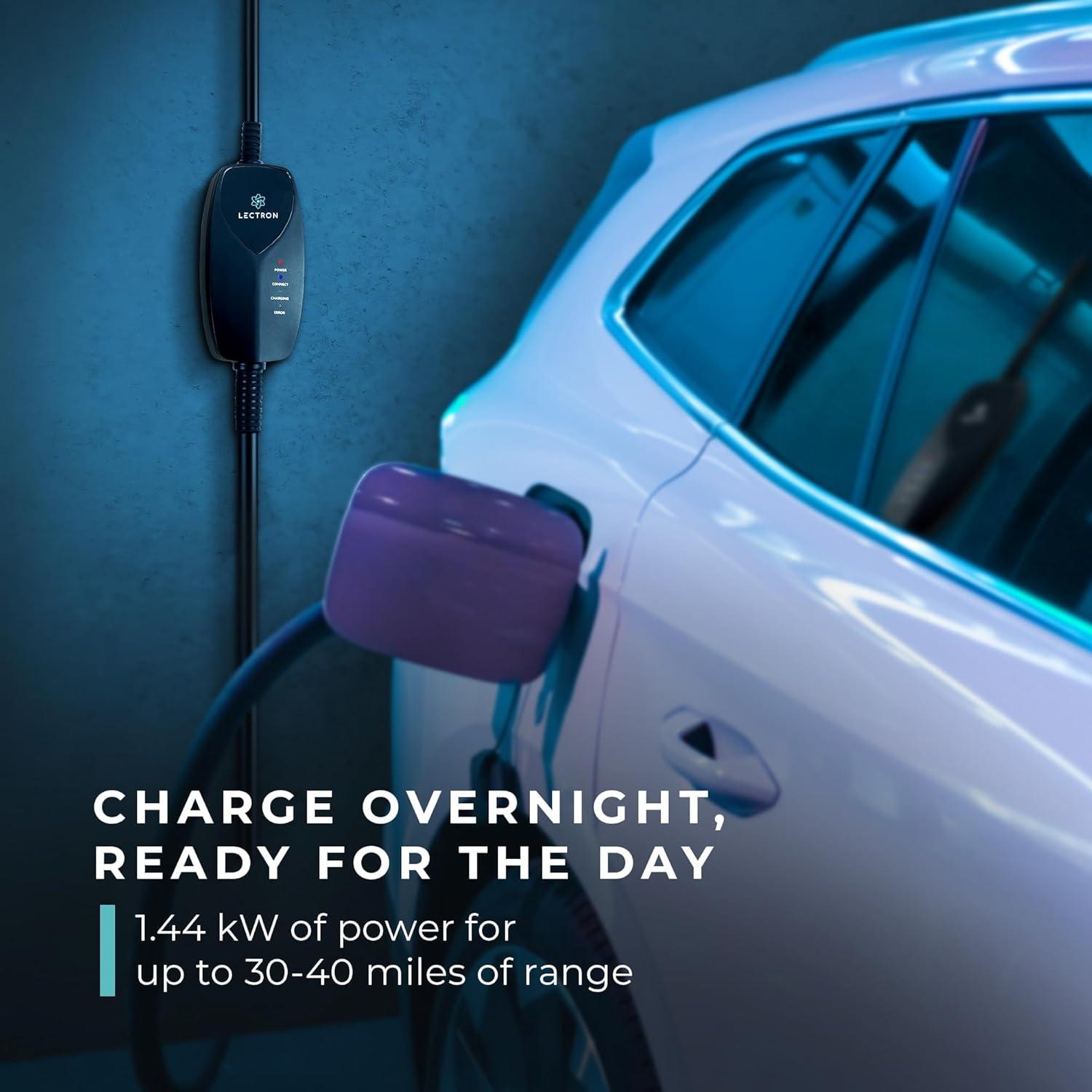 Cargador Portátil Lectron J1772 Nivel 1 12A 120V con App WiFi