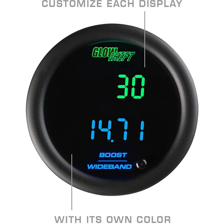 Medidor Doble Boost y Relación Aire/Combustible GlowShift 52mm