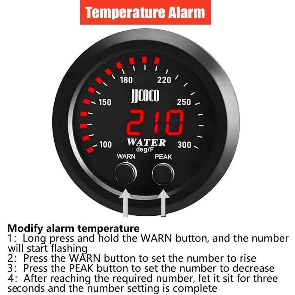 Medidor de Temperatura del Agua 52mm Universal + Sensor AFR