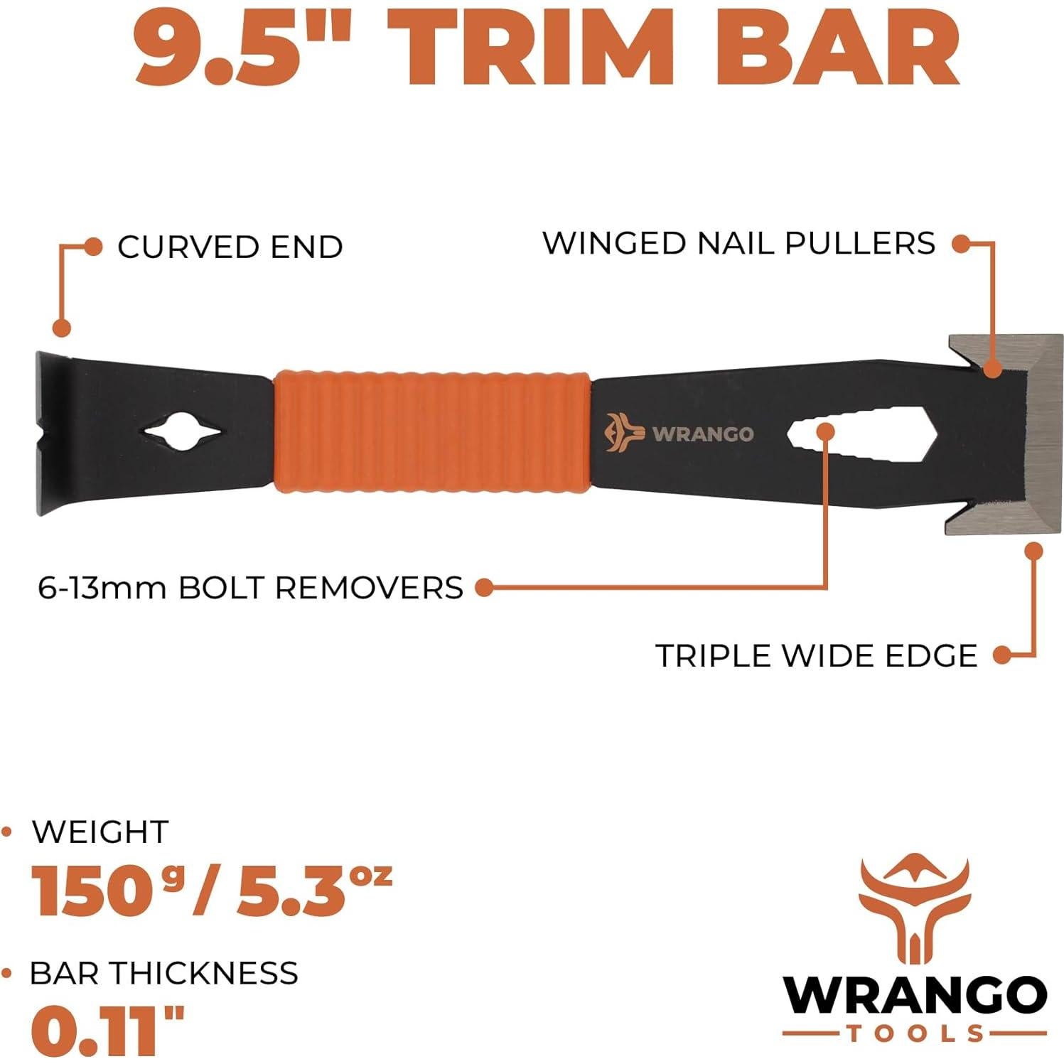 Barra de Recorte 24.1 cm Wrangler Tools - 2 Paquete con Agarre Antideslizante