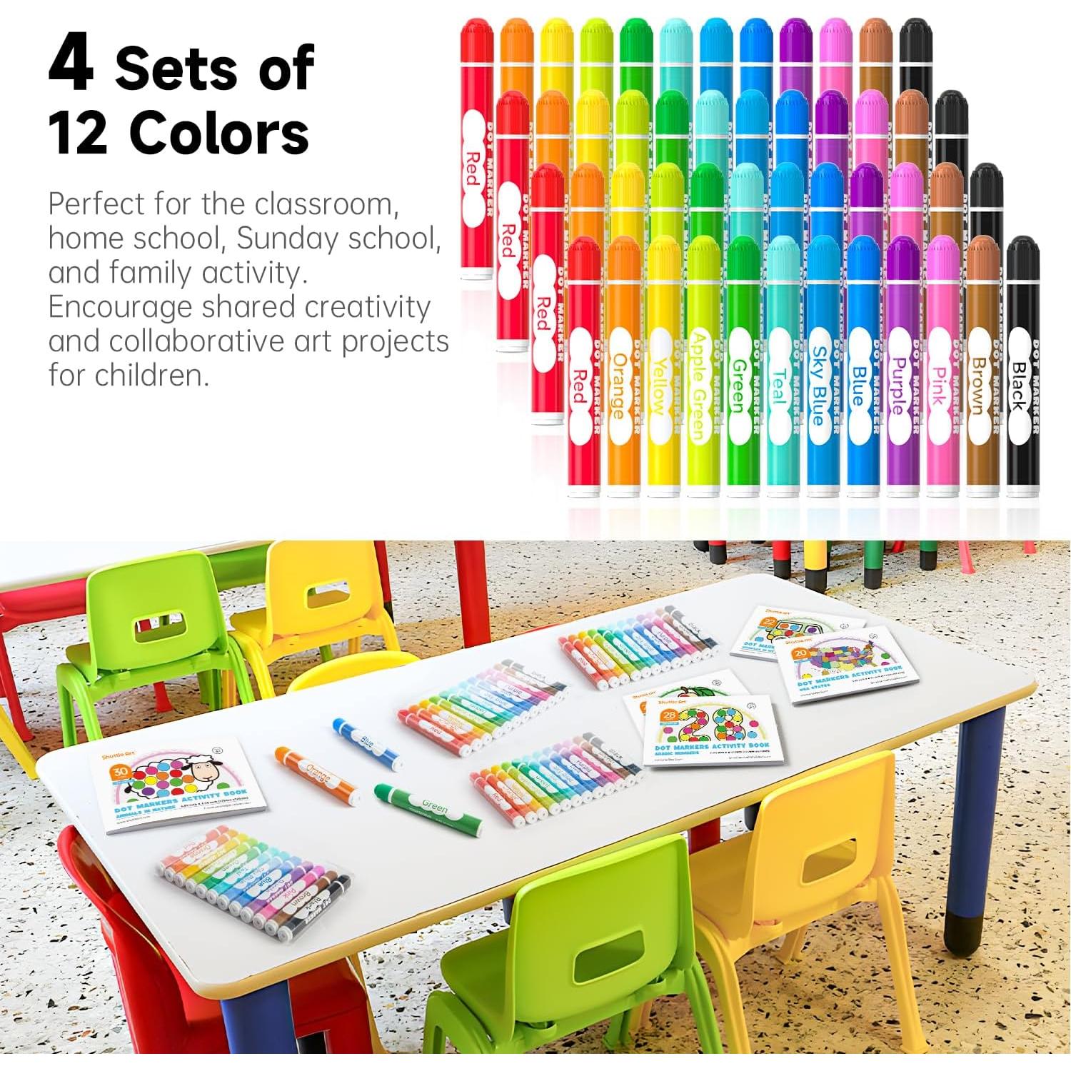 Marcadores de Puntos Shuttle Art 48 Unidades + 6 Libros Actividades