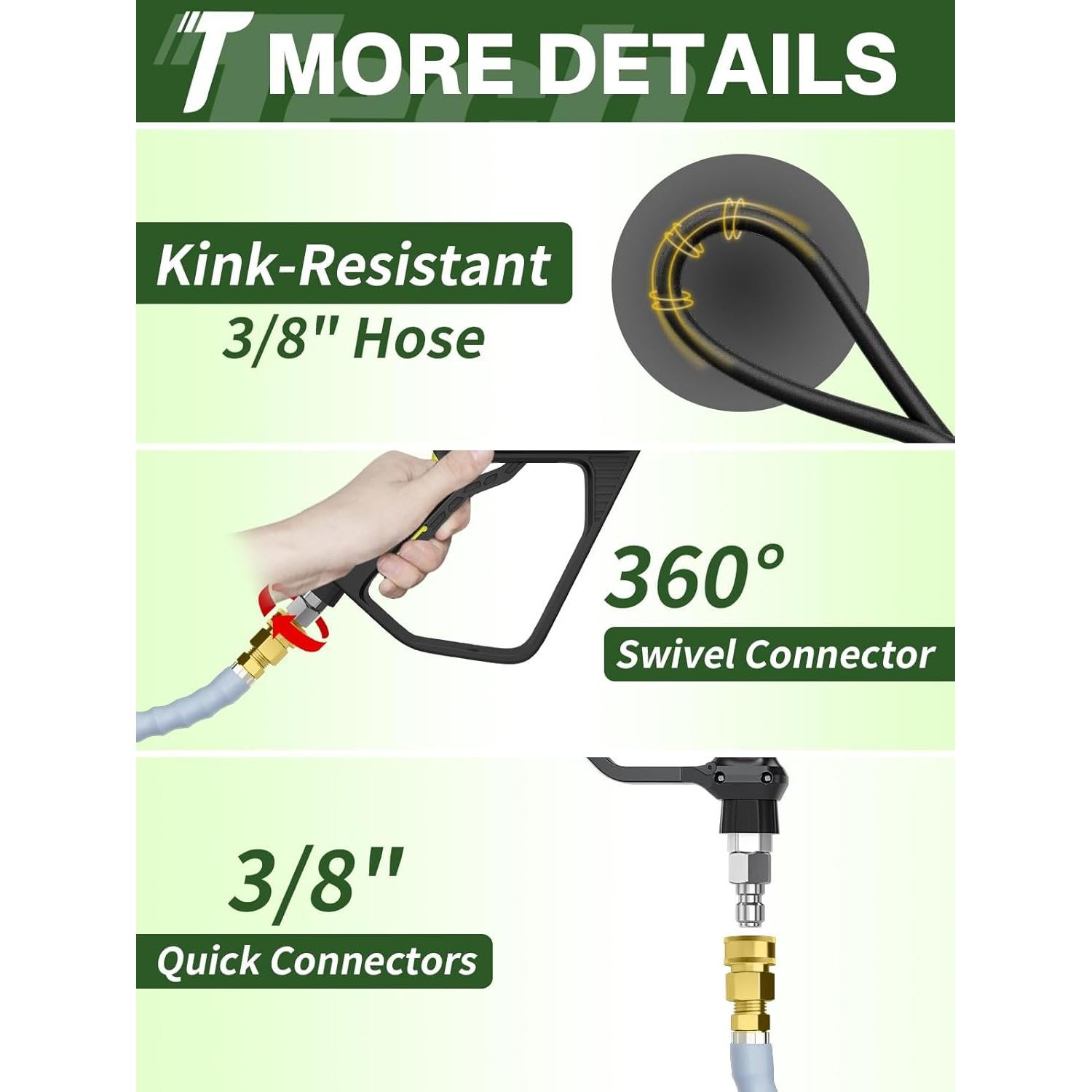 Manguera de Lavadora a Presión 15.24M TechSweepPro 4800PSI