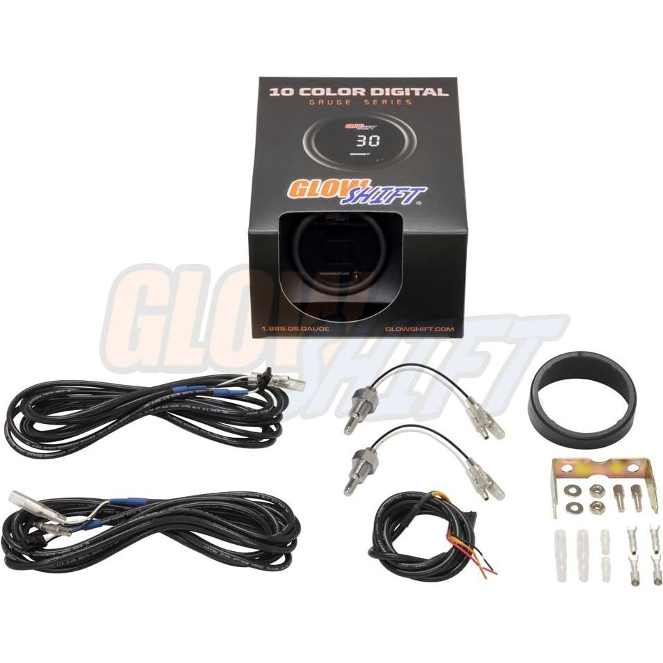 Medidor de Temperatura Dual Digital GlowShift 52mm 10 Colores