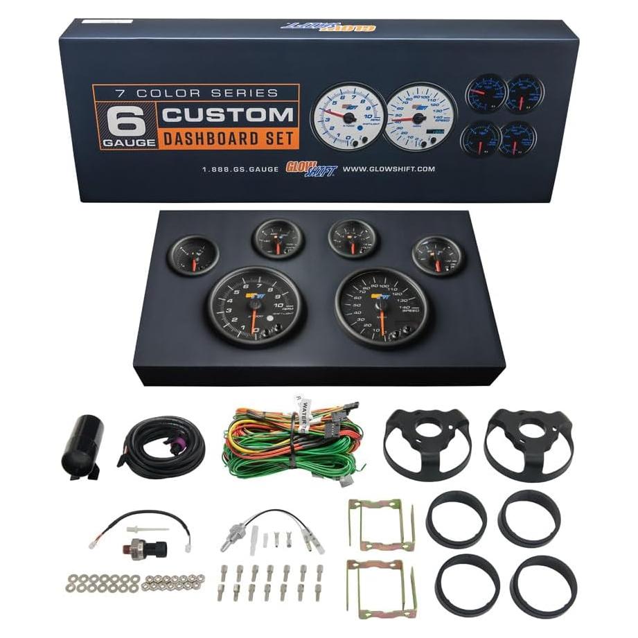 Conjunto de Medidores GlowShift Negro 7 Color 6 en 1