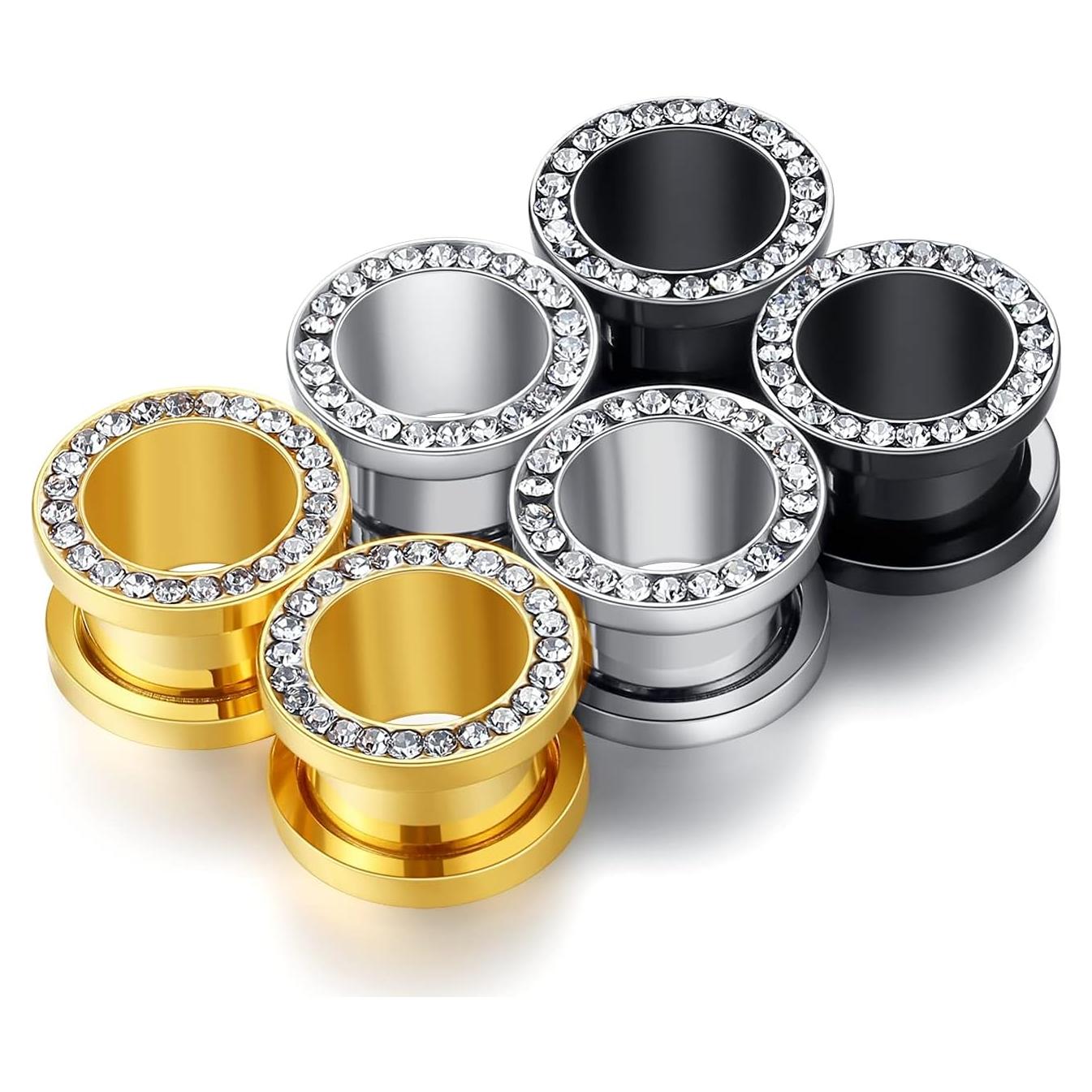 Tapones de Oído WBRWP Acero Inoxidable 3pares con Zirconio