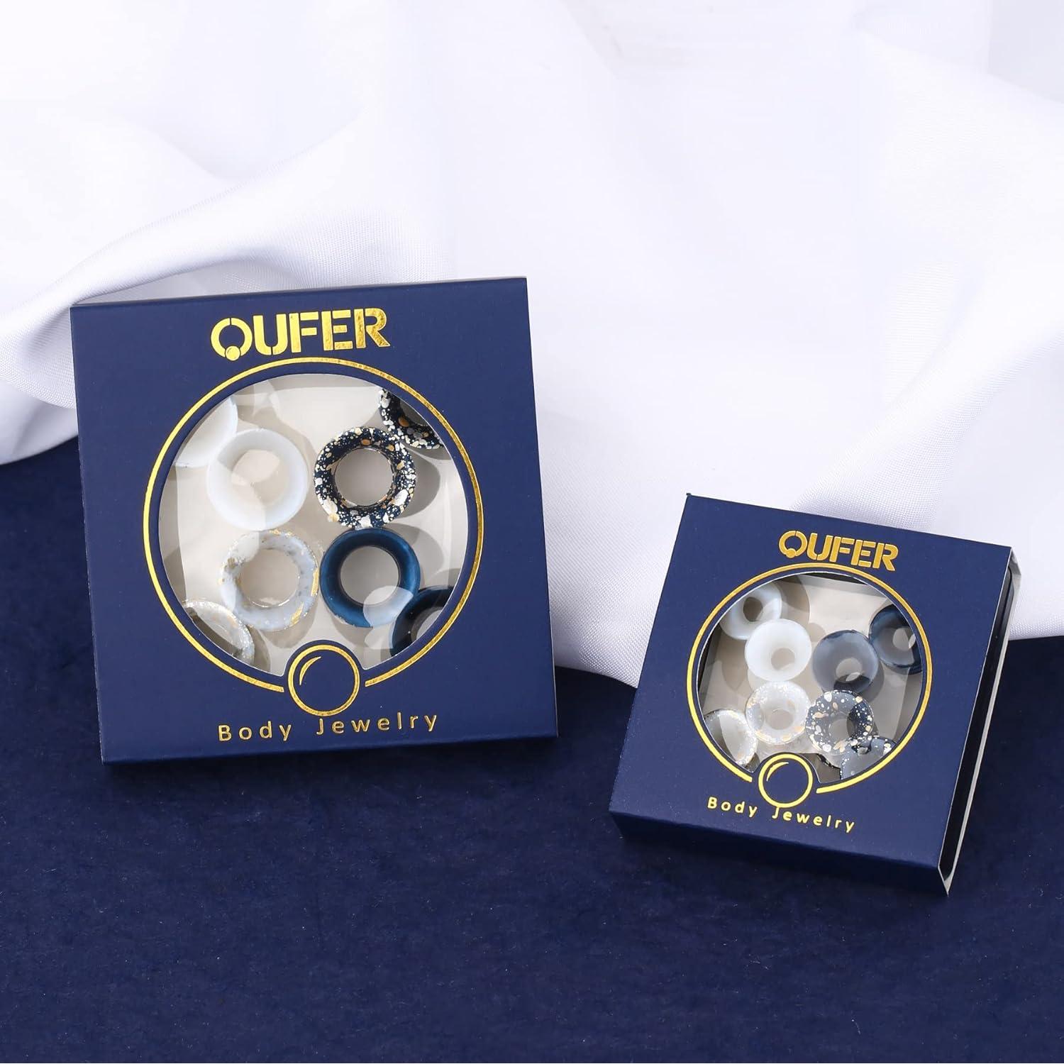 OUFER 8 Tapones de Silicona Suave para Orejas 00g a 7/8"