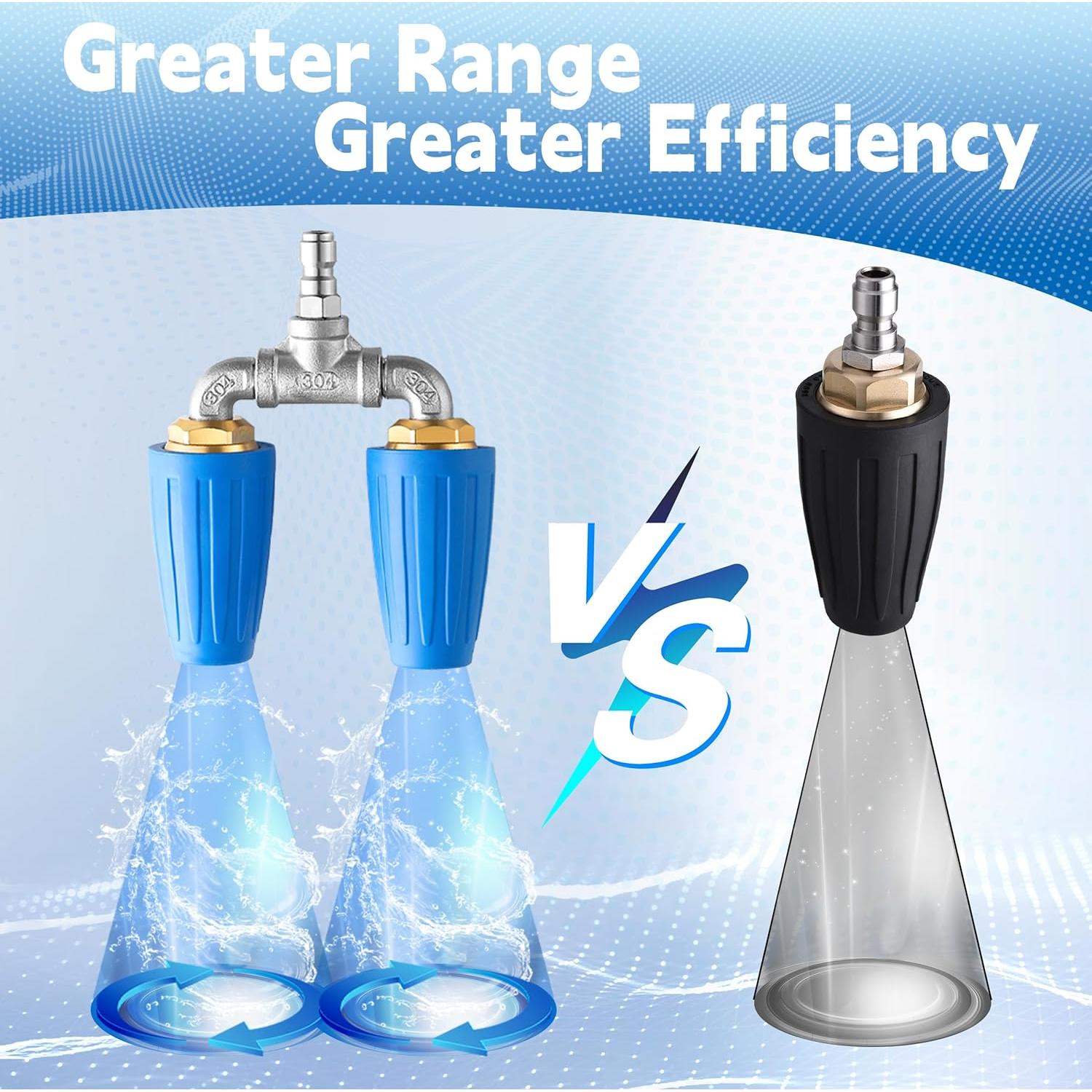 Boquilla Turbo Doble TasuoX 4000 PSI 2.0mm Conexión Rápida