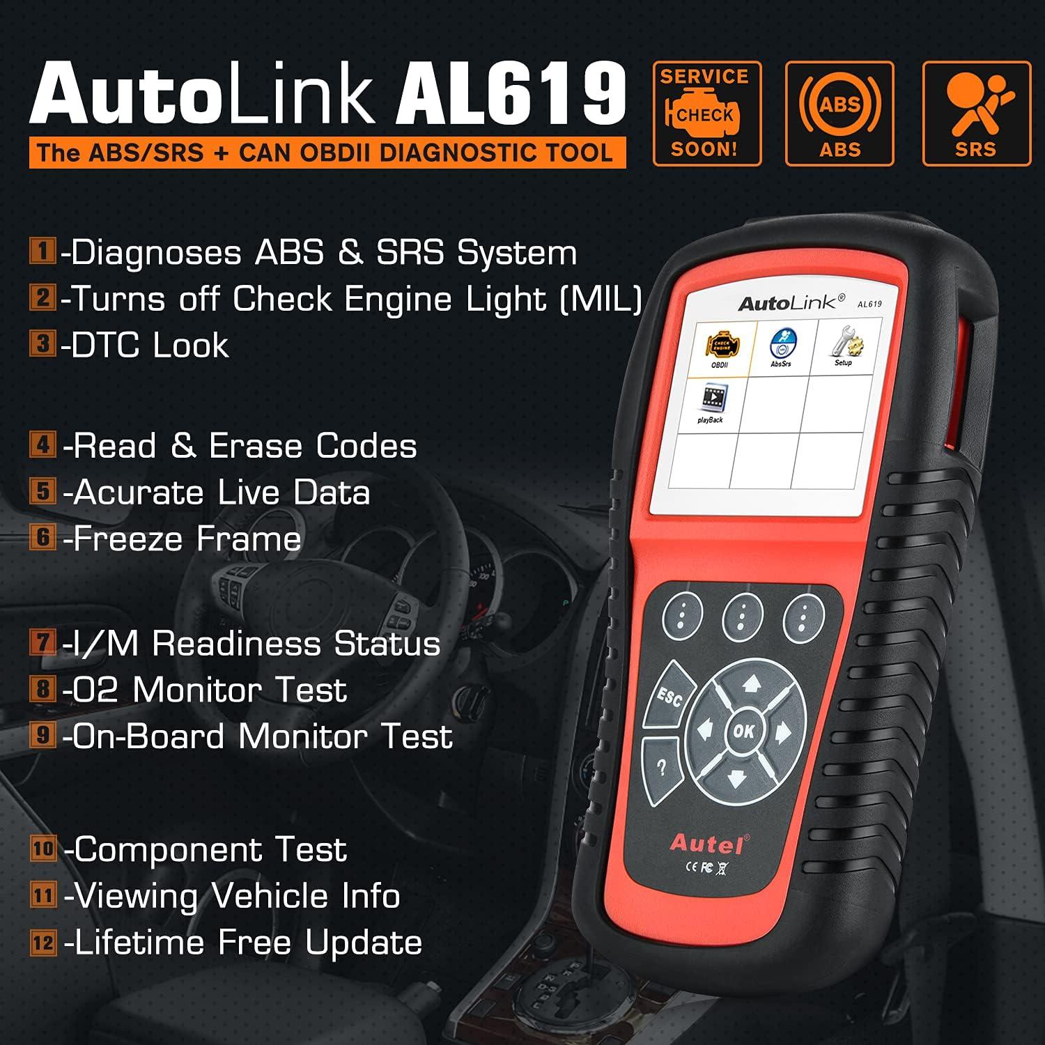 Escáner OBD2 Autel AL619 - Diagnóstico ABS/SRS y OBDII