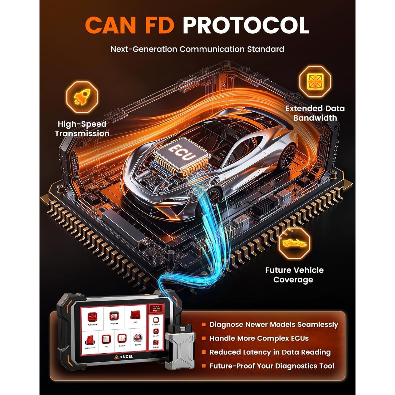 Escáner de Diagnóstico Automotriz ANCEL DS500BT Completo