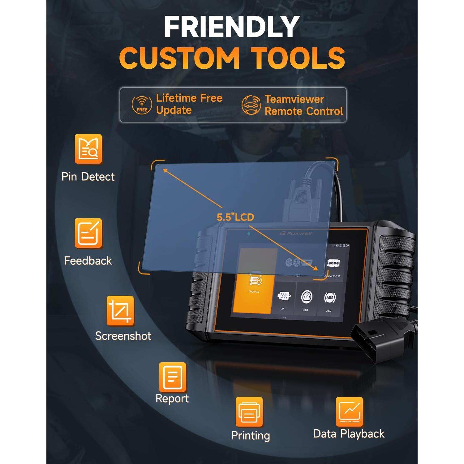Escáner Diesel FOXWELL HD500 para Camiones Pesados DPF y ABS