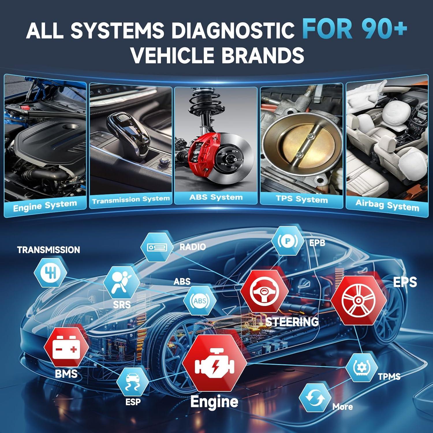 Escáner OBD2 BossComm E-Touch770 Diagnóstico Completo 6 Reinicios