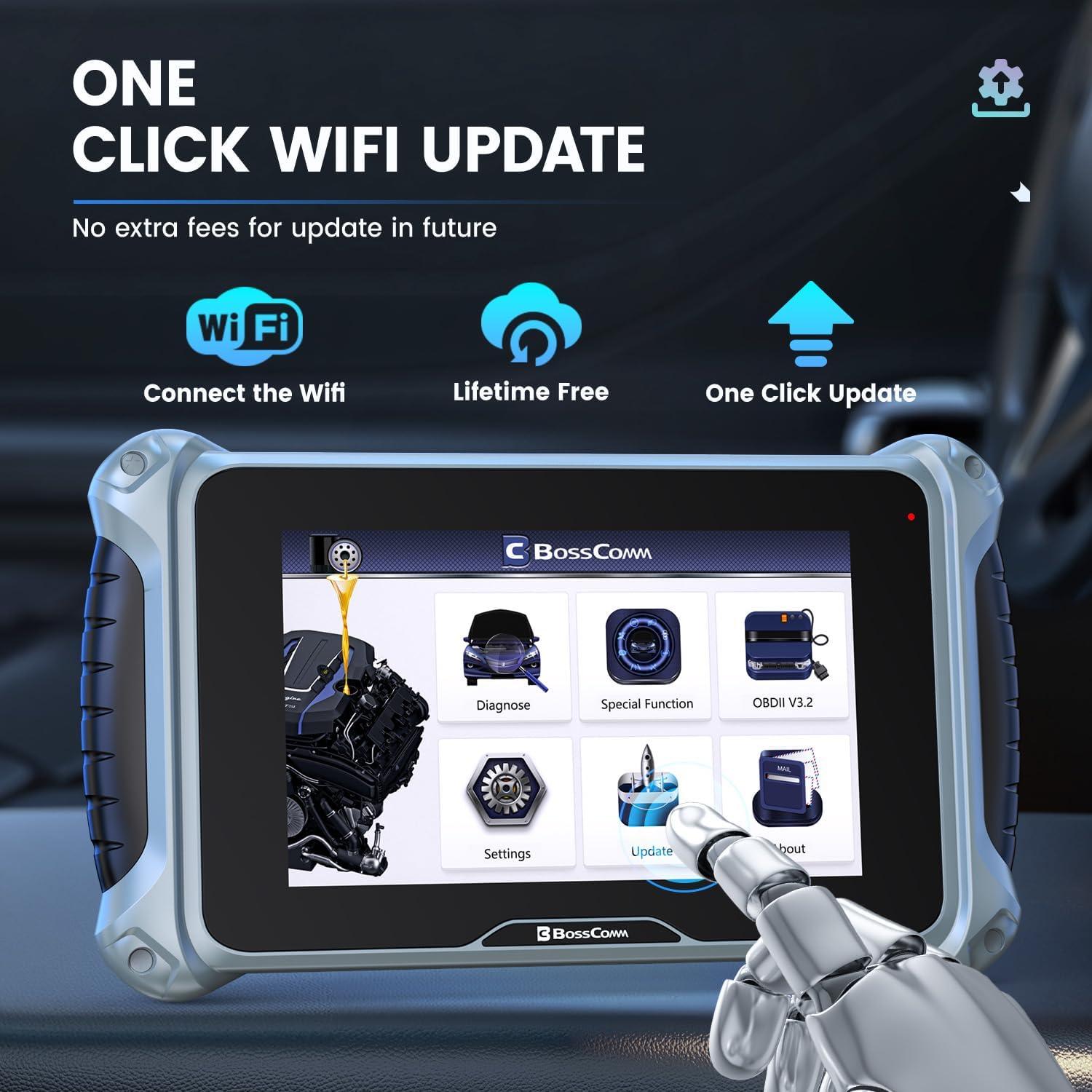 Escáner OBD2 BossComm E-Touch770 Diagnóstico Completo 6 Reinicios