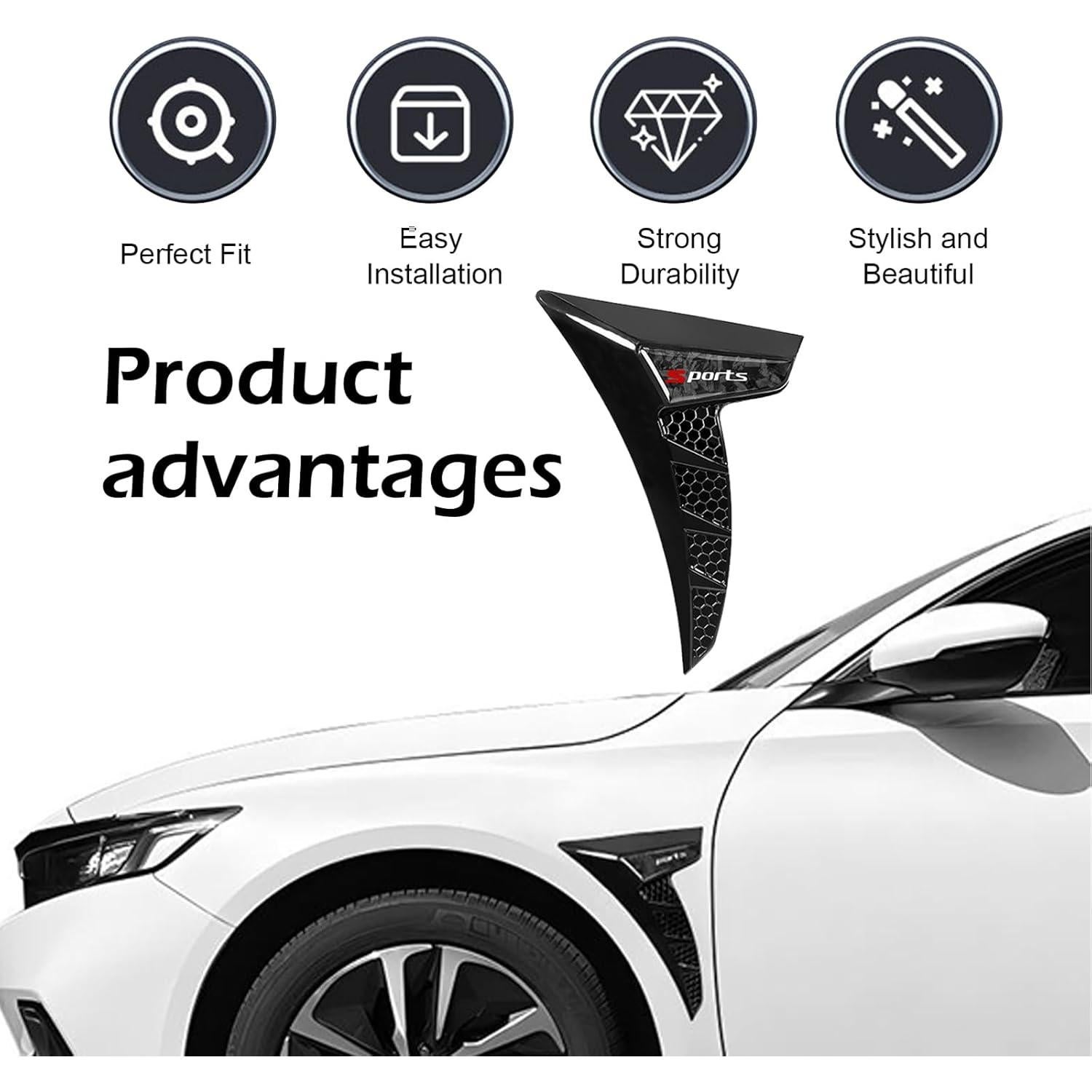 Ventilaciones Laterales de Guardabarros Arwrilt 2 PCS TPU Negro