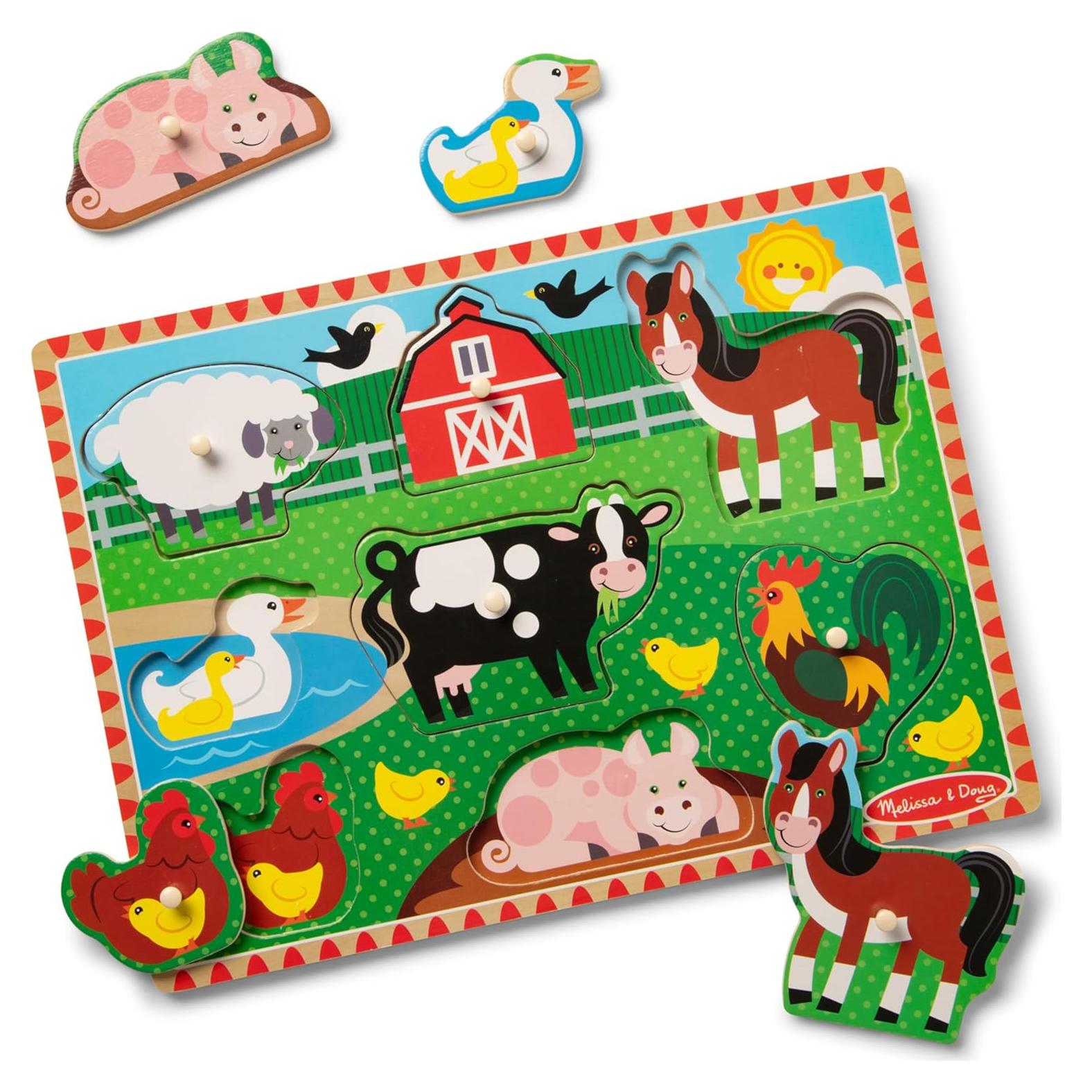 Rompecabezas de Madera Granos de Granja Melissa & Doug 8 Piezas