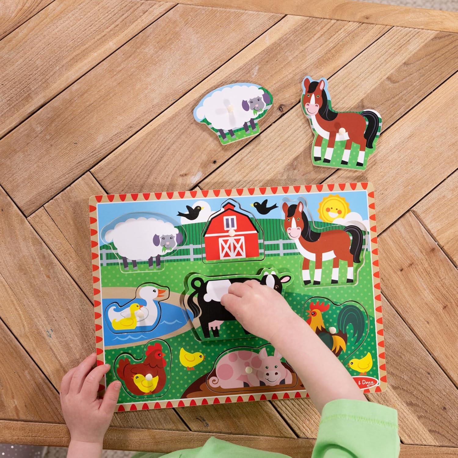 Rompecabezas de Madera Granos de Granja Melissa & Doug 8 Piezas