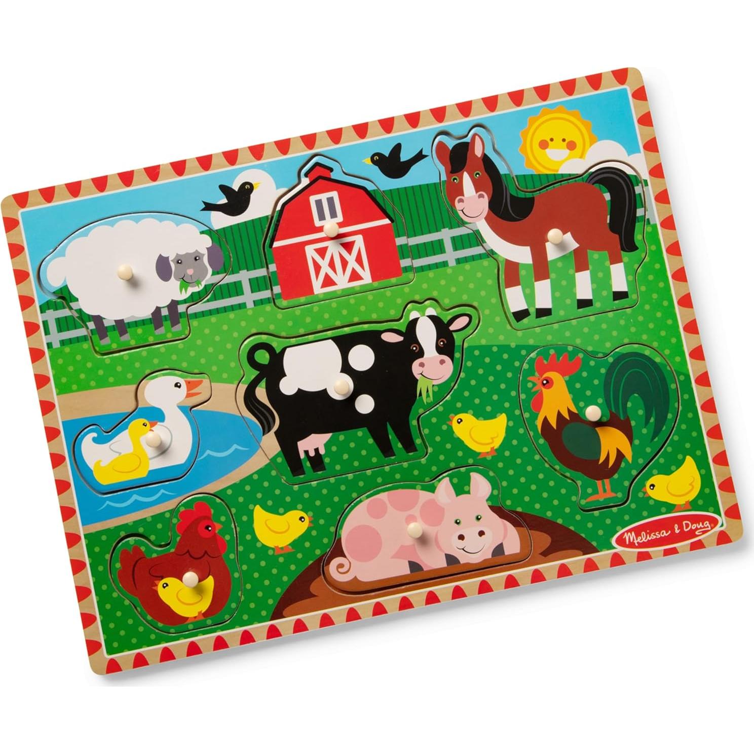 Rompecabezas de Madera Granos de Granja Melissa & Doug 8 Piezas