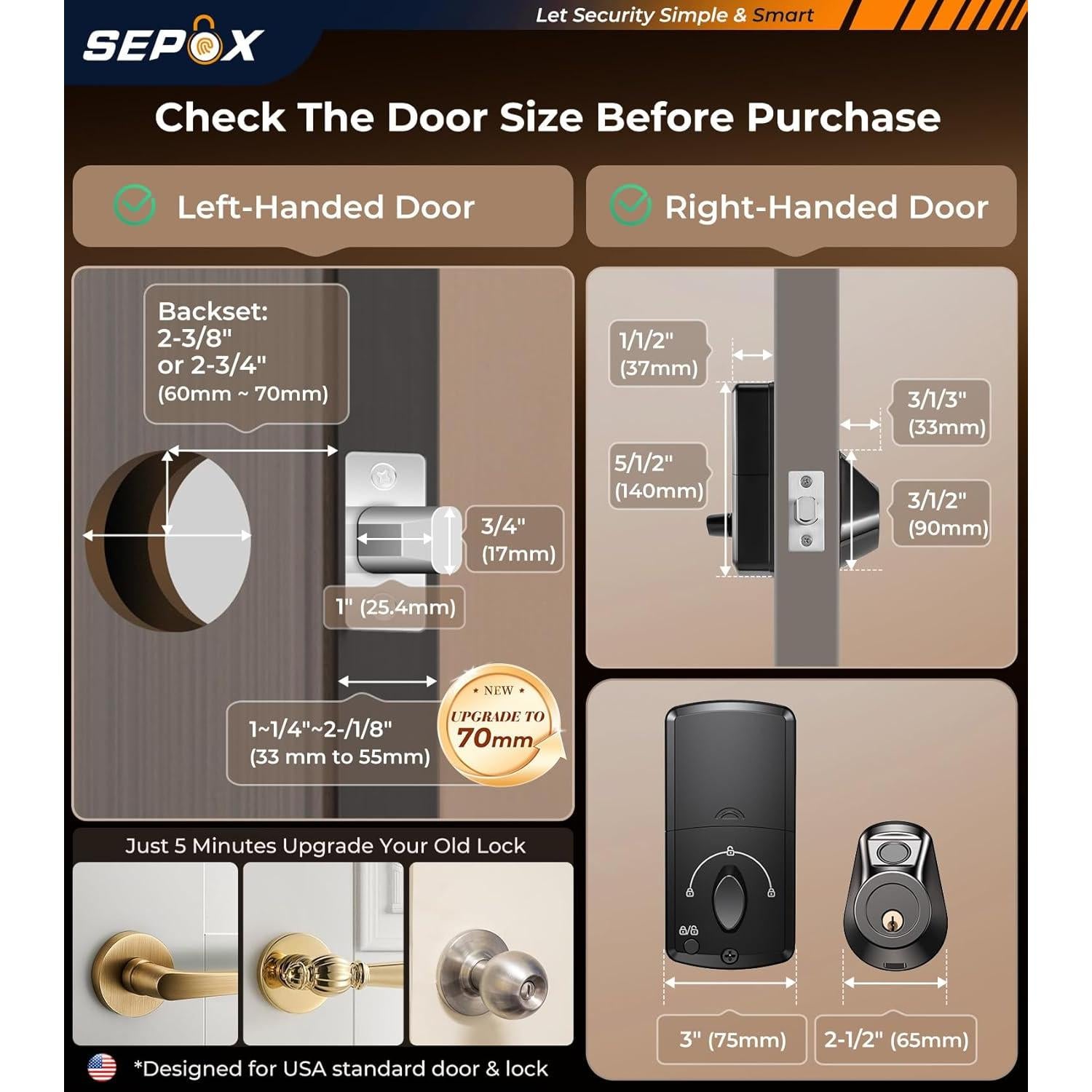 Cerradura Inteligente SEPOX YDDL-2001C, Huella Digital y App