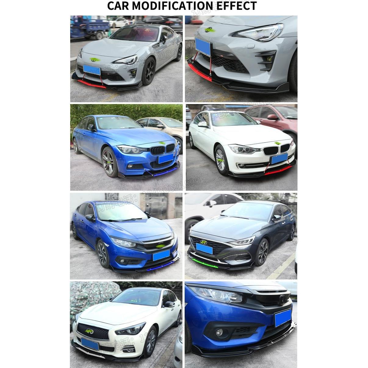 Labio de Parachoques Delantero Universal AokZeeo ABS Negro