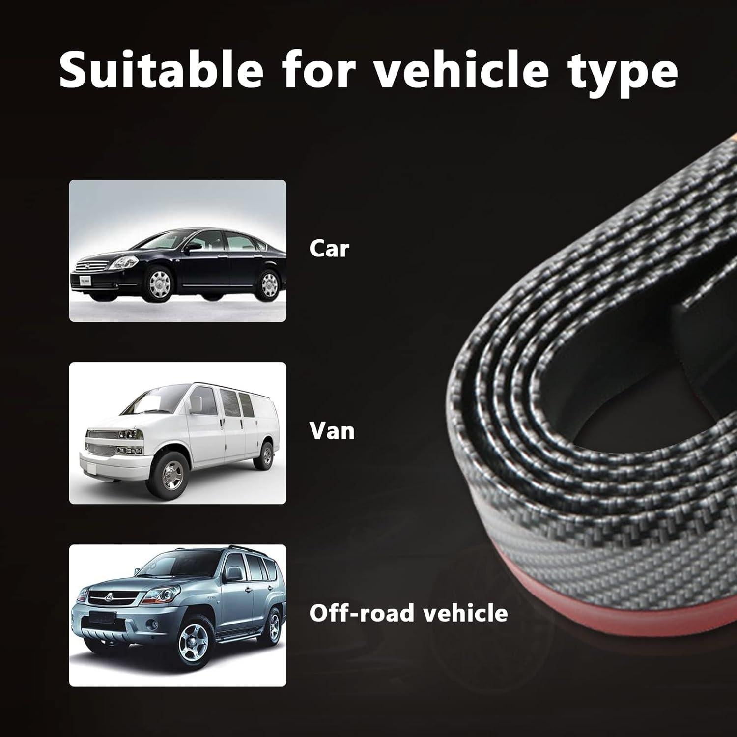 Labio de Parachoques Frontal Yonput 2.5M Fibra de Carbono Negro