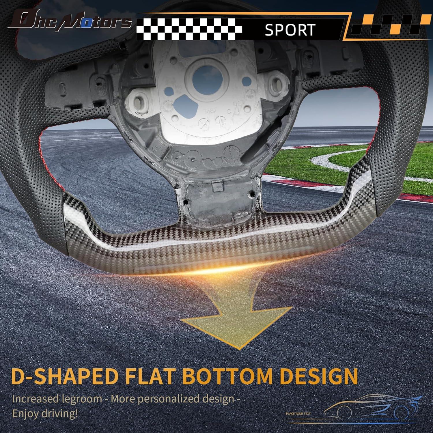 Volante de fibra de carbono OHC MOTORS para Audi R8/RS3/RS6/TT