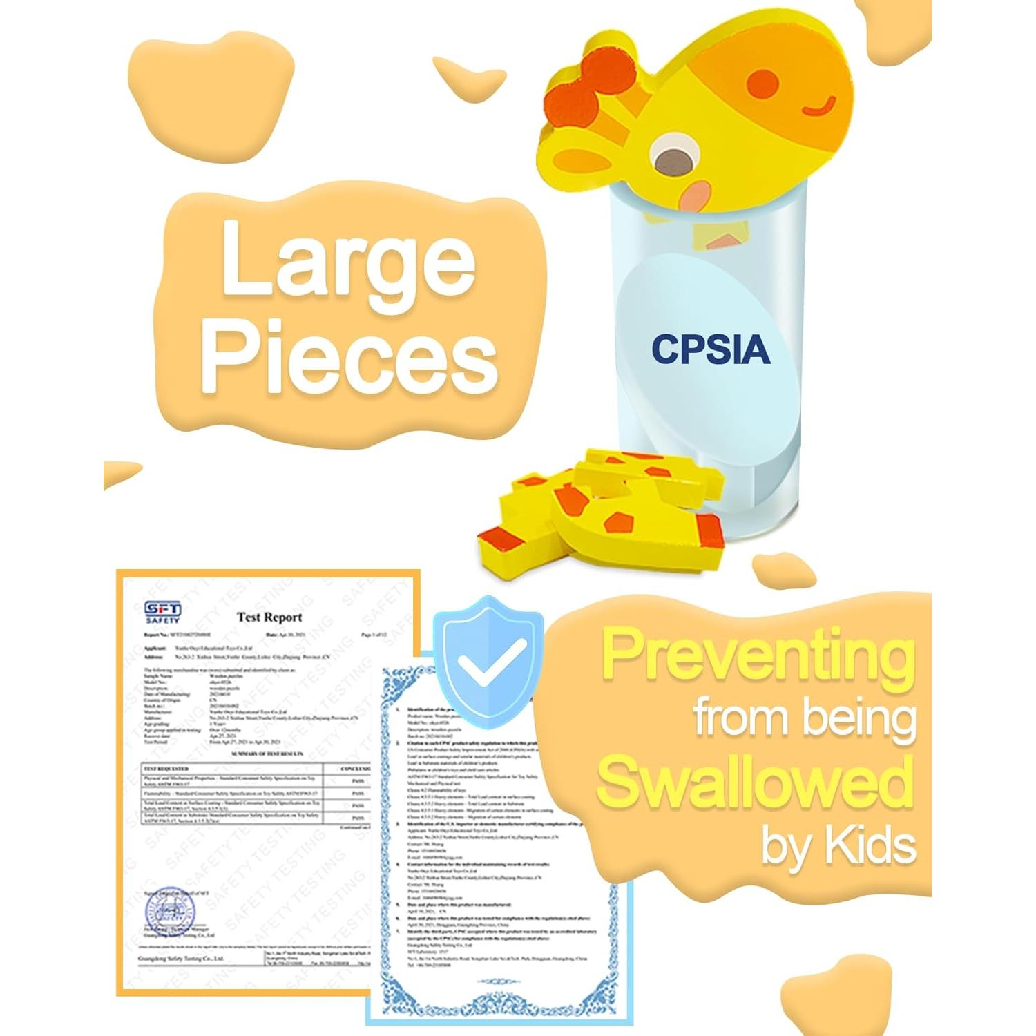 Rompecabezas de Madera Benresive 4 Piezas para Niños 1-3 Años