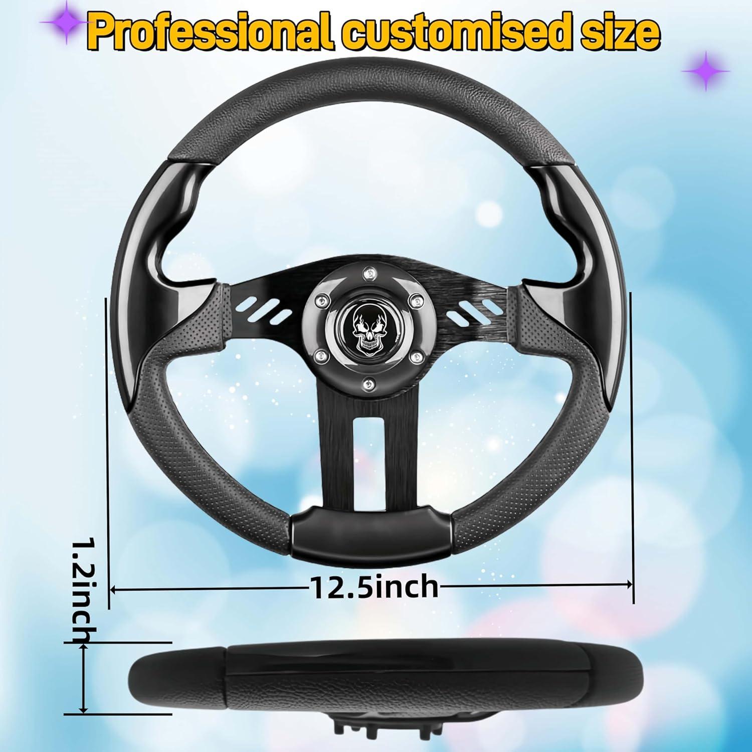 Volante de Carrito de Golf WUKO HUNT 12.5" Ajuste Universal