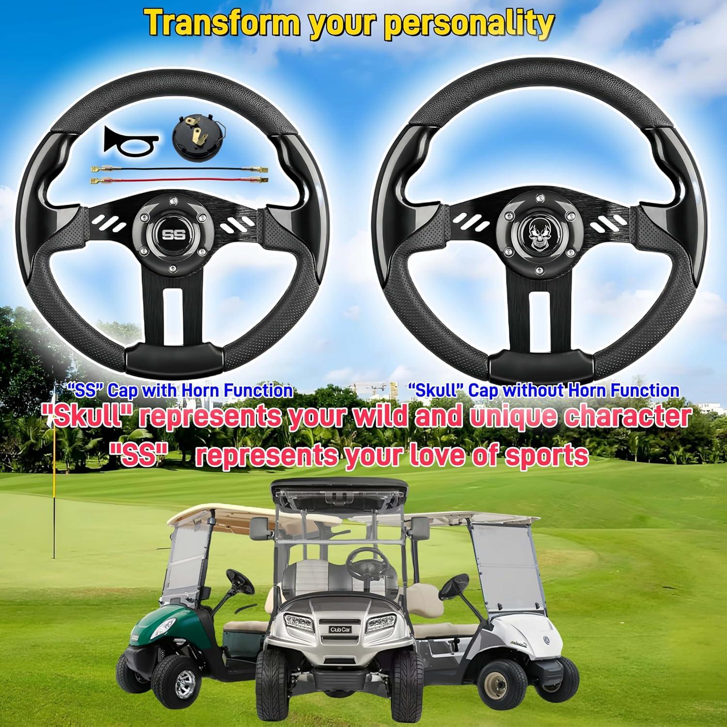 Volante de Carrito de Golf WUKO HUNT 12.5" Ajuste Universal