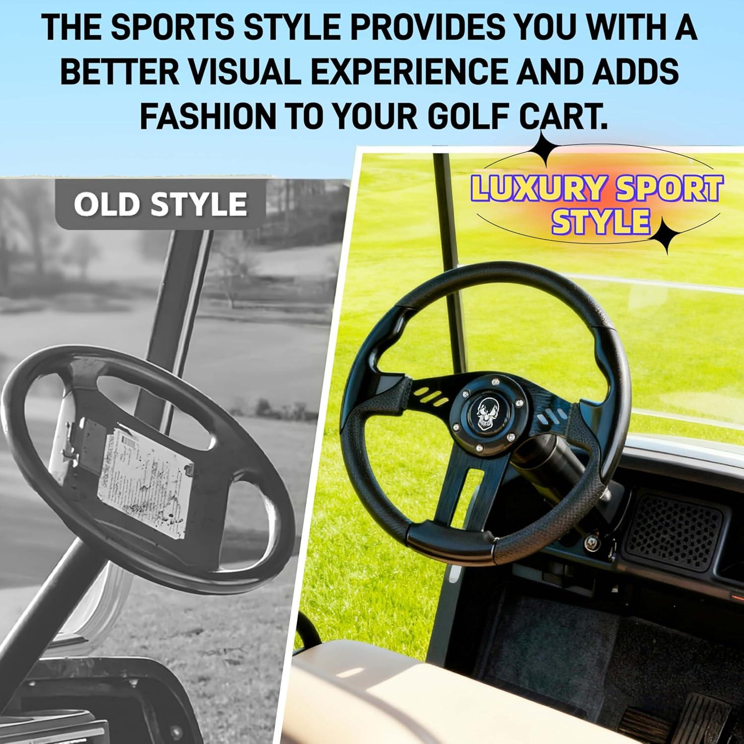 Volante de Carrito de Golf WUKO HUNT 12.5" Ajuste Universal