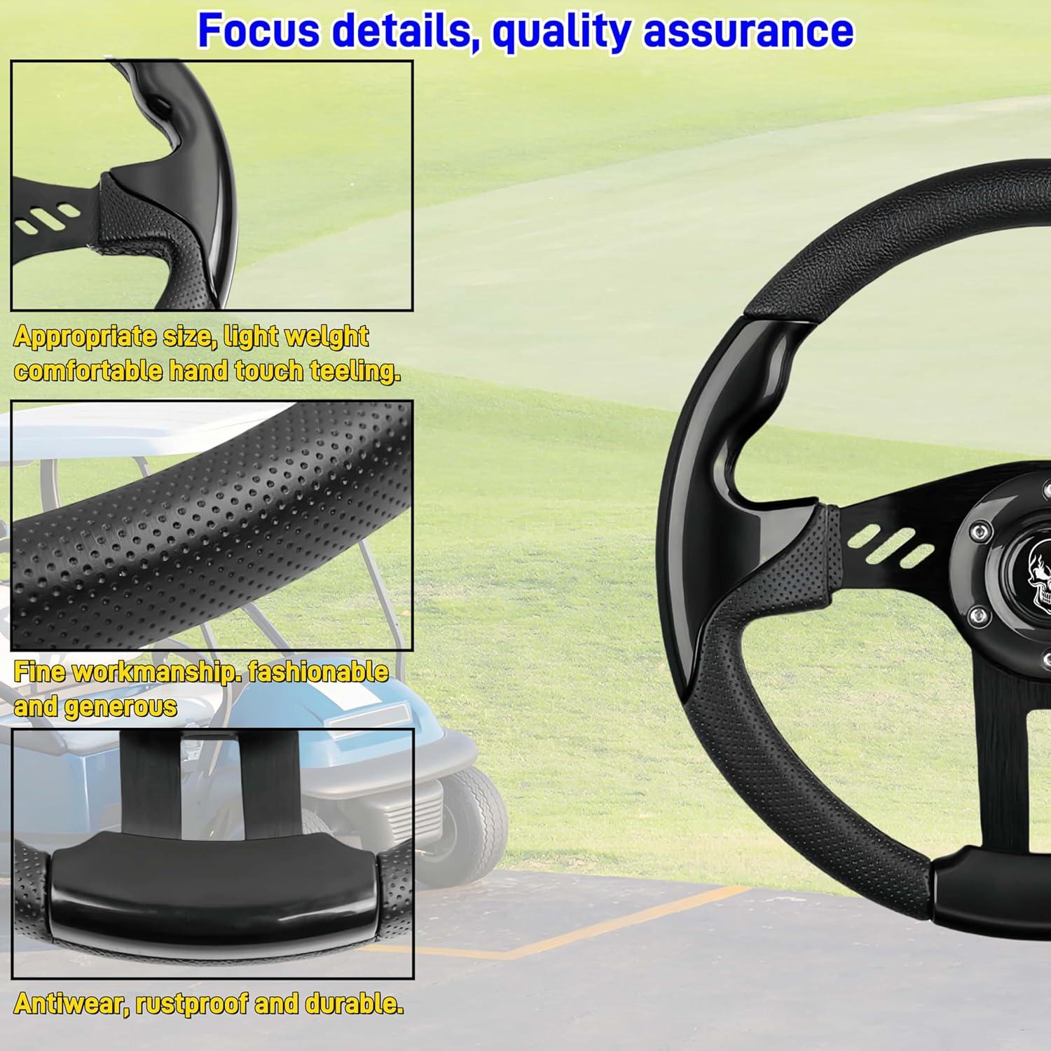 Volante de Carrito de Golf WUKO HUNT 12.5" Ajuste Universal