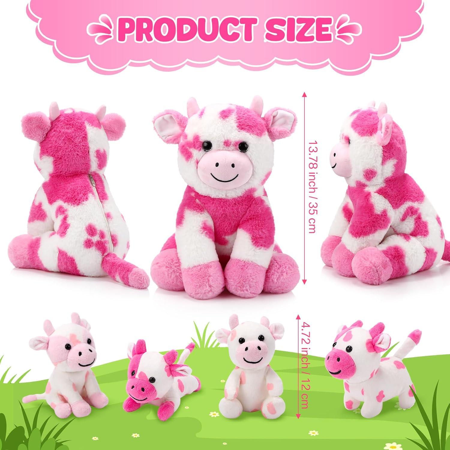 Conjunto de 5 Animales de Peluche Vaca Sumind 40x30x15 cm