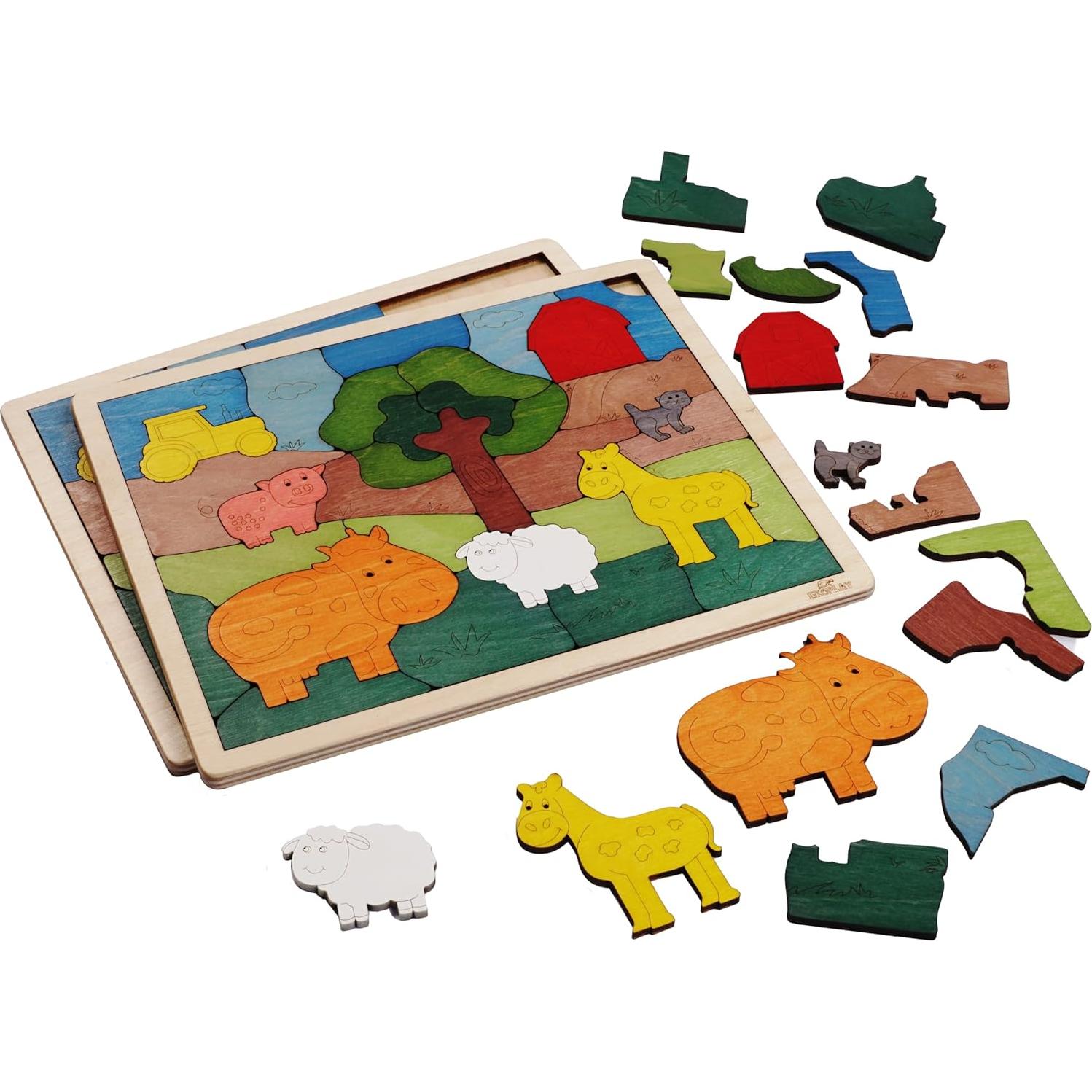 Rompecabezas de Madera Ekoplay Down on The Farm 33 Piezas