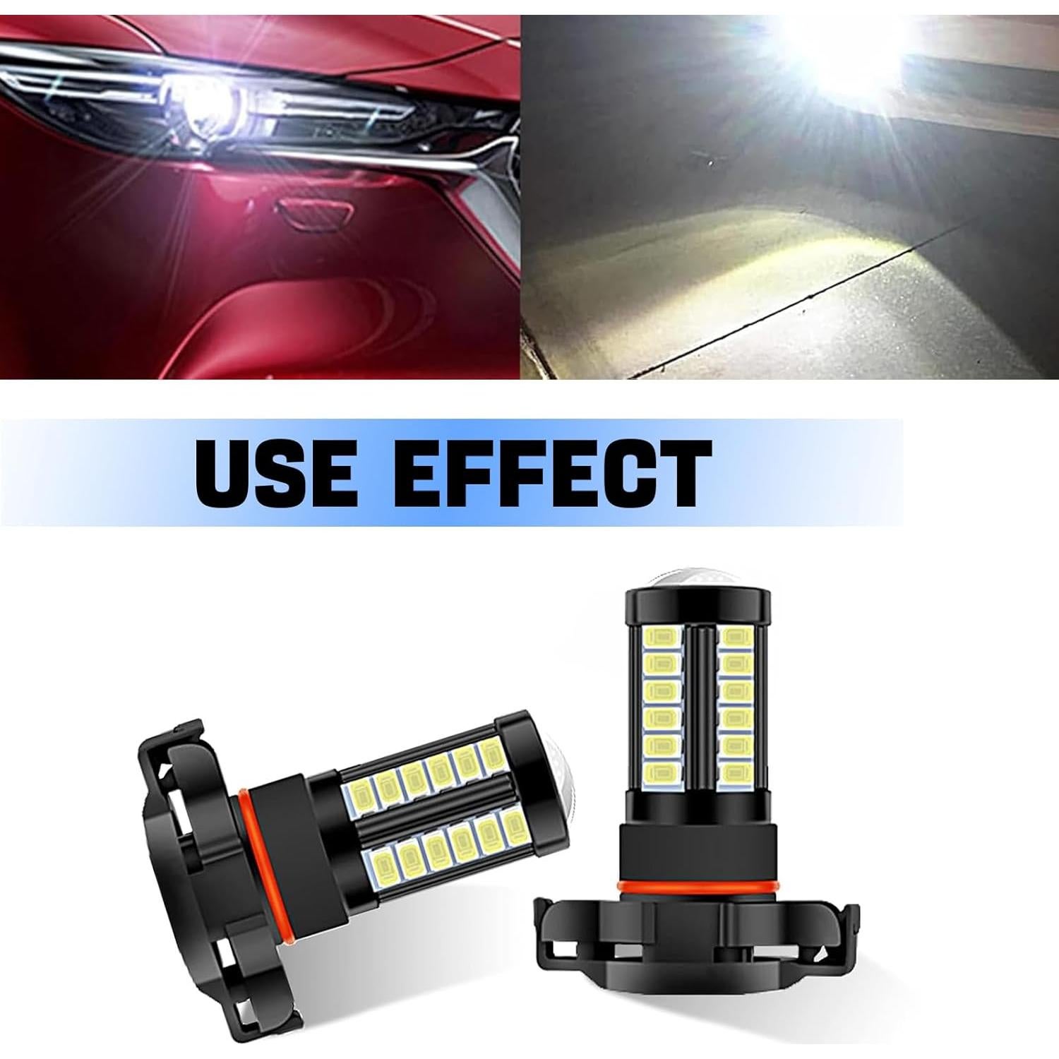 2 Bombillas Antiniebla LED H16 FEDOEY 1500 Lúmenes Blanco