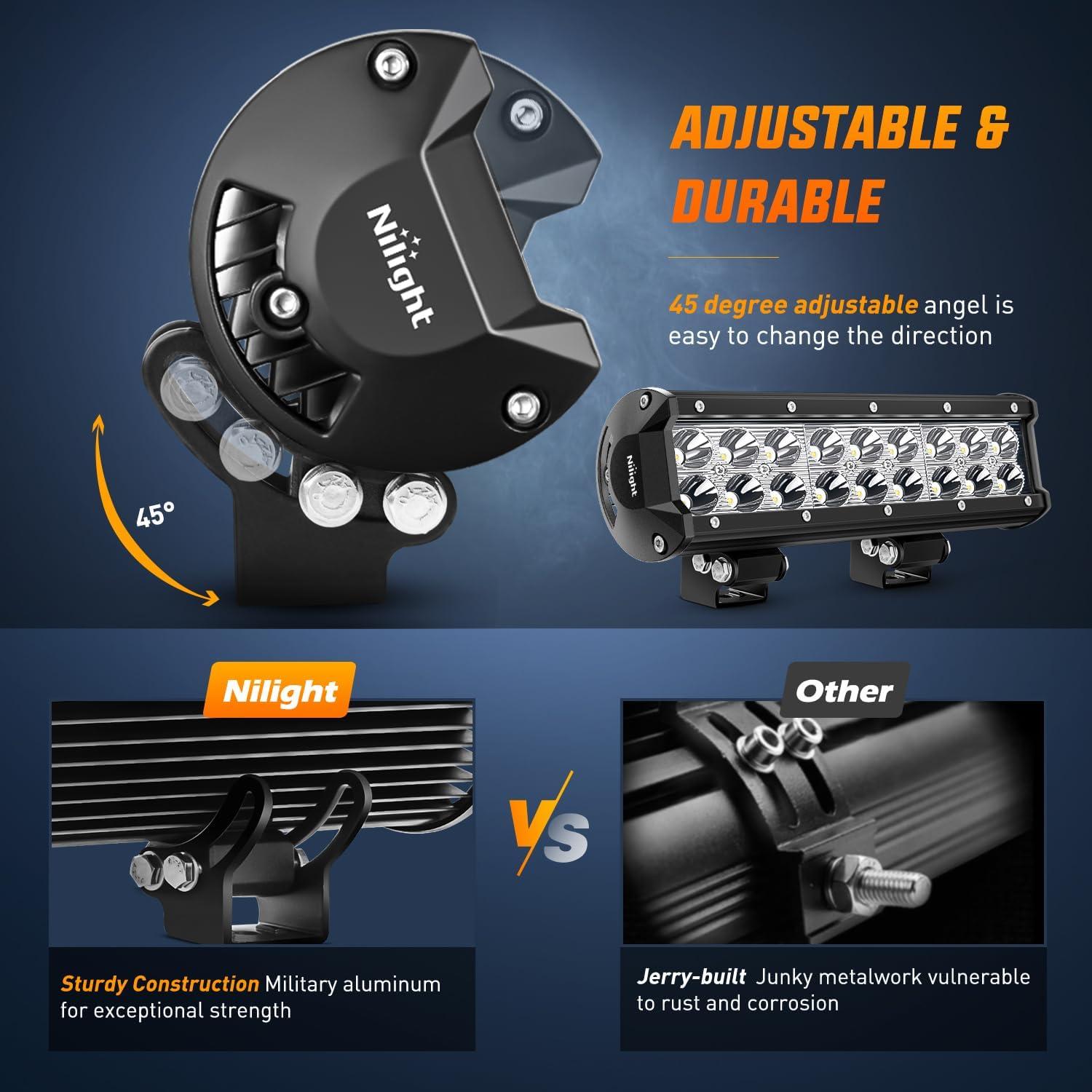 Barra de Luz LED Nilight 23cm 54W 3600LM Impermeable