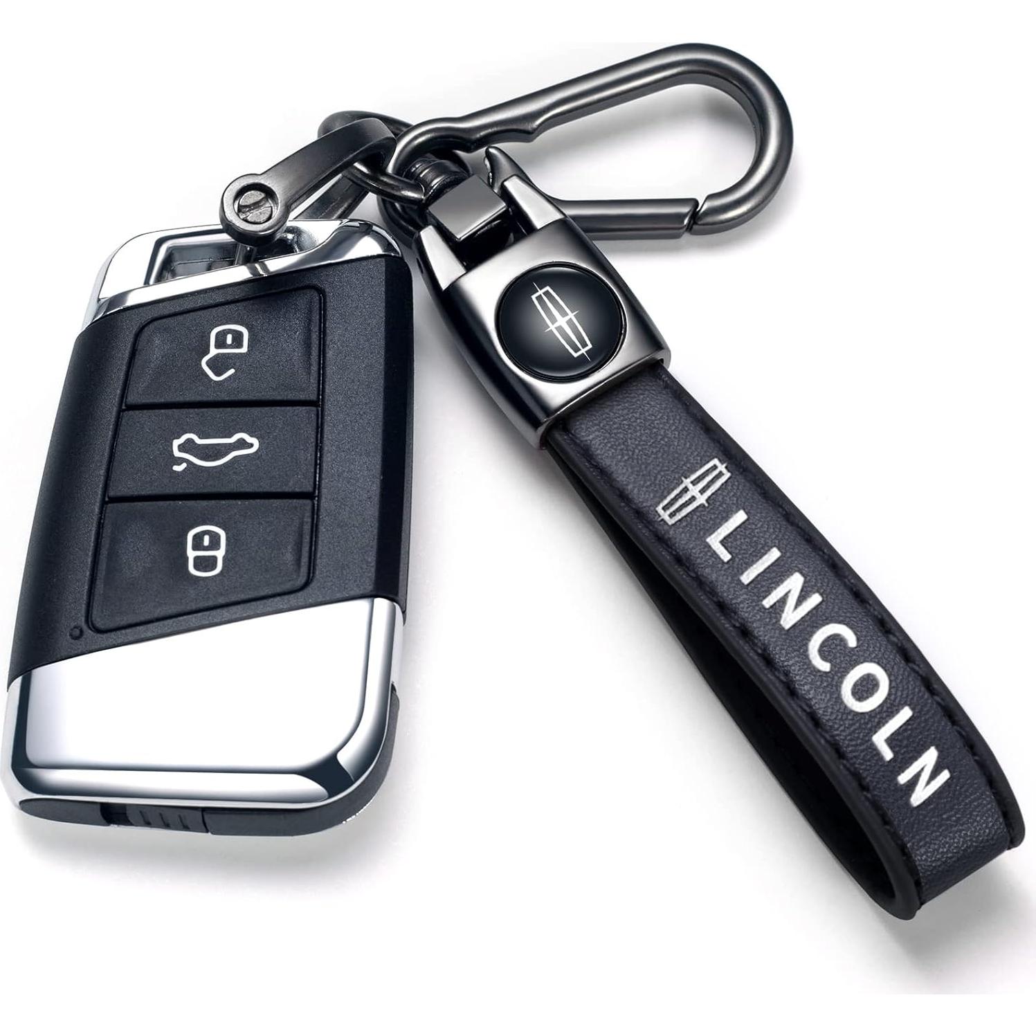 Llavero de Cuero Genuino YUIQIEUY Negro para Coche