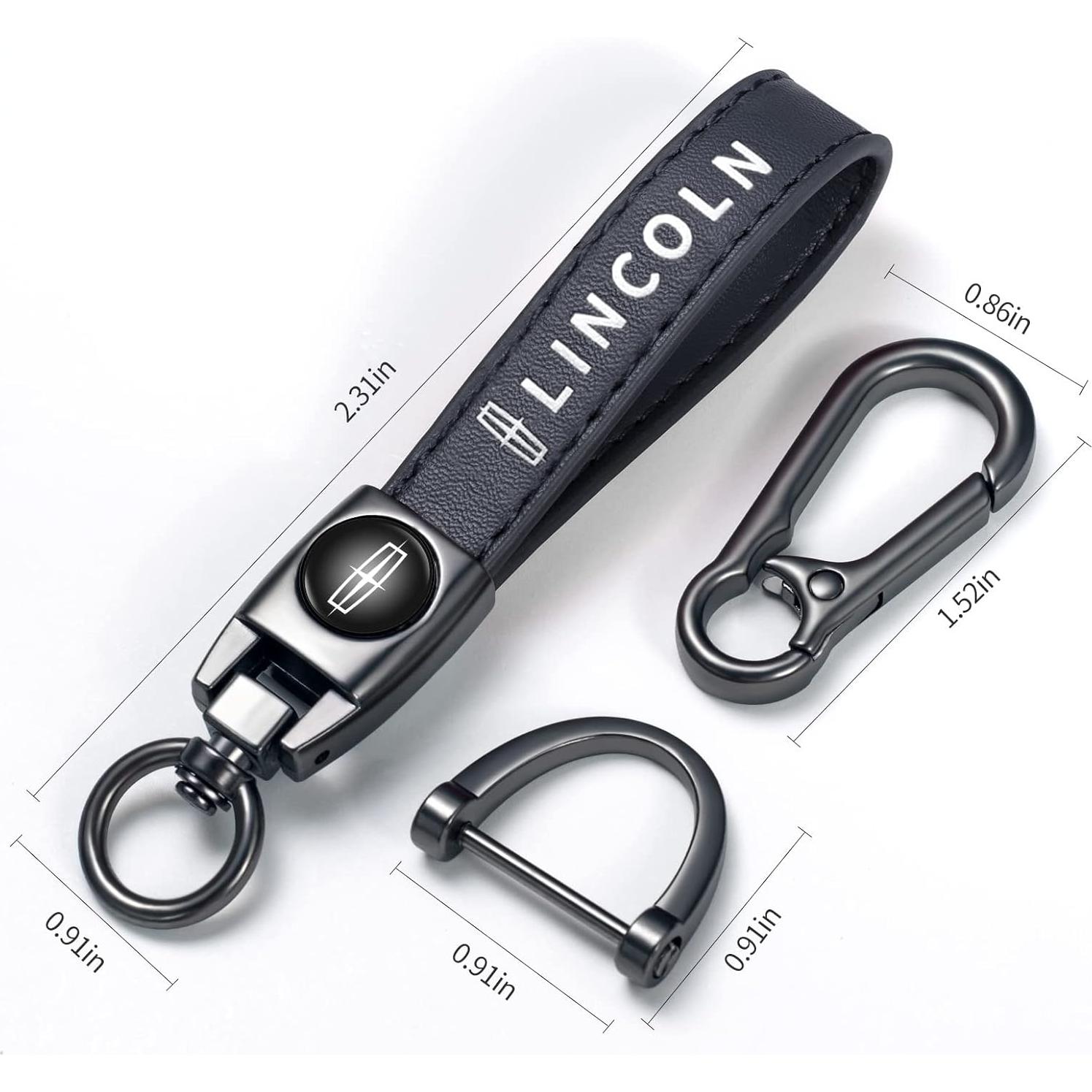 Llavero de Cuero Genuino YUIQIEUY Negro para Coche