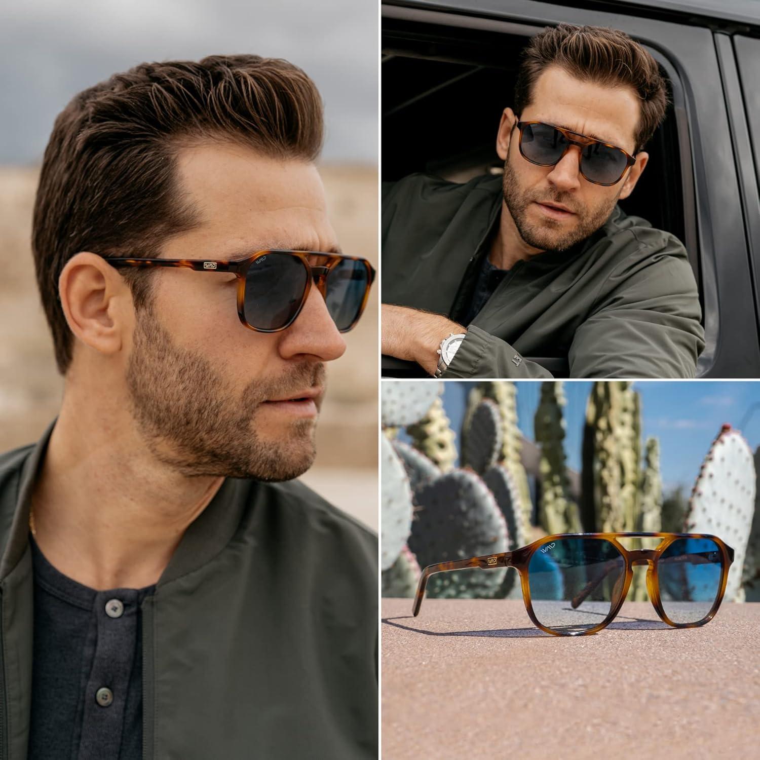 Gafas de sol unisex WearMe Pro rectangulares polarizadas