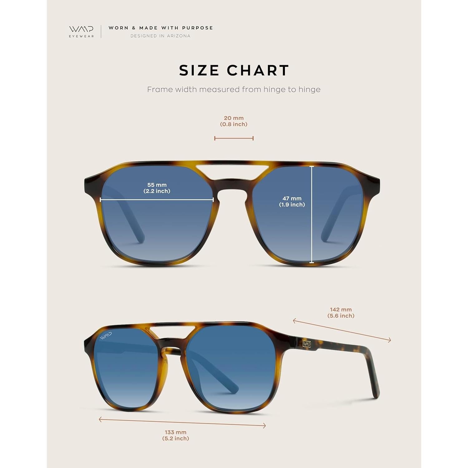 Gafas de sol unisex WearMe Pro rectangulares polarizadas