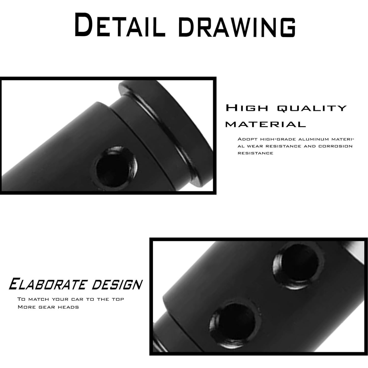 Adaptador de Perilla de Cambio Luminuti Universal Aluminio Negro