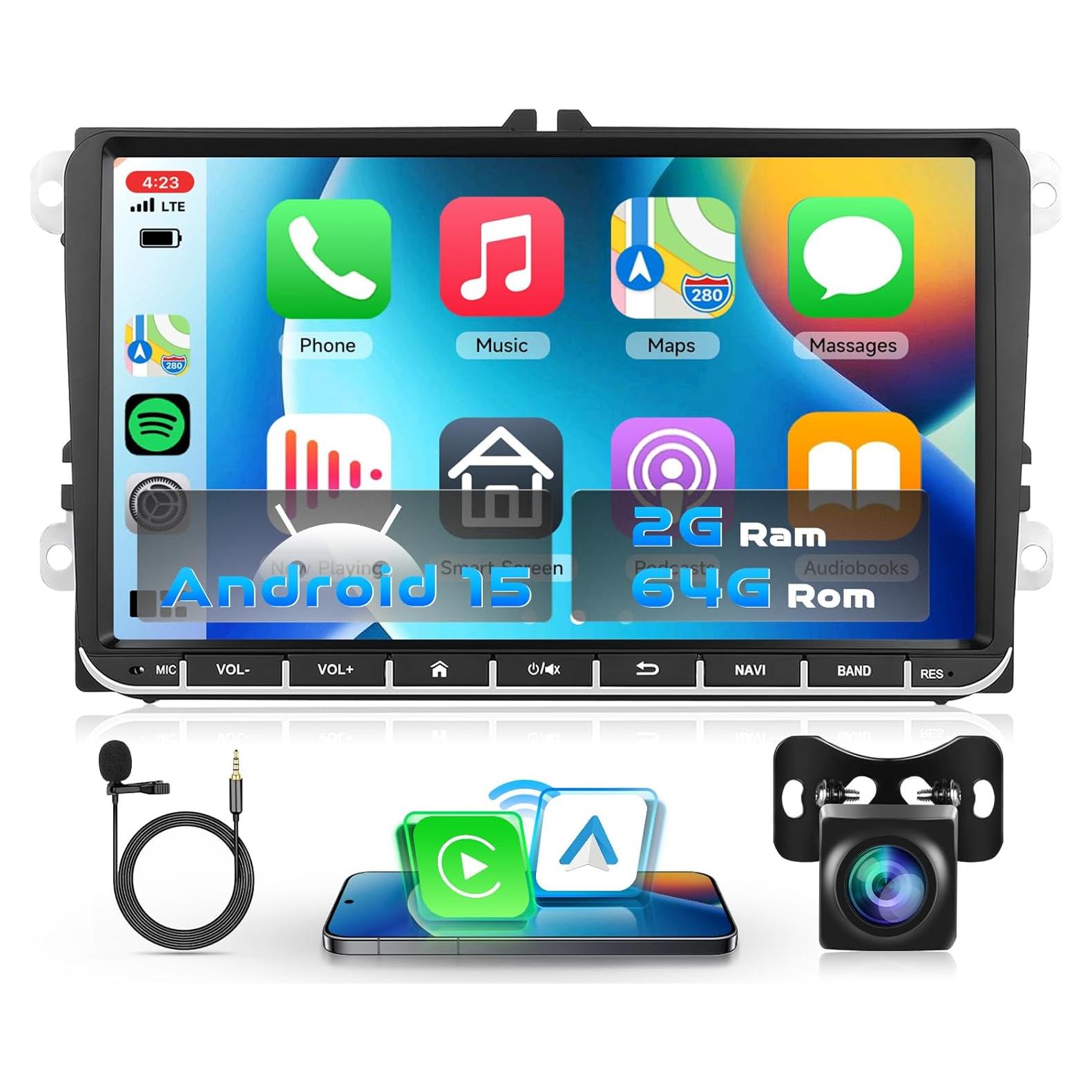Estéreo de Coche Android 9" VECHTEL 2GB+64GB GPS CarPlay