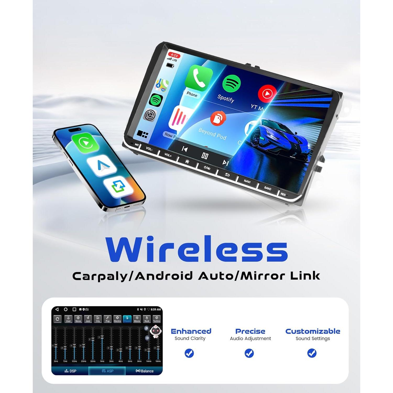 Estéreo de Coche Android 9" VECHTEL 2GB+64GB GPS CarPlay