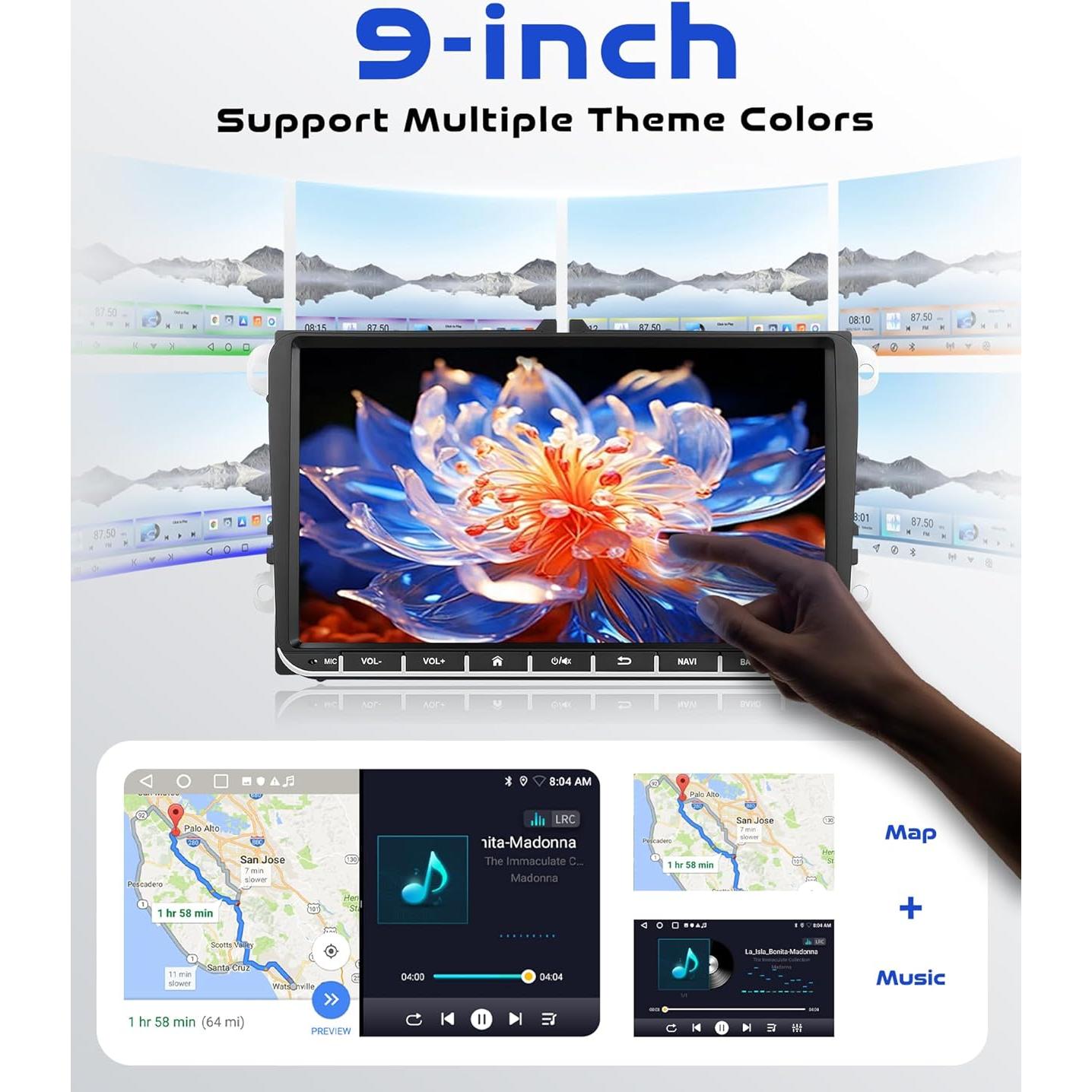 Estéreo de Coche Android 9" VECHTEL 2GB+64GB GPS CarPlay